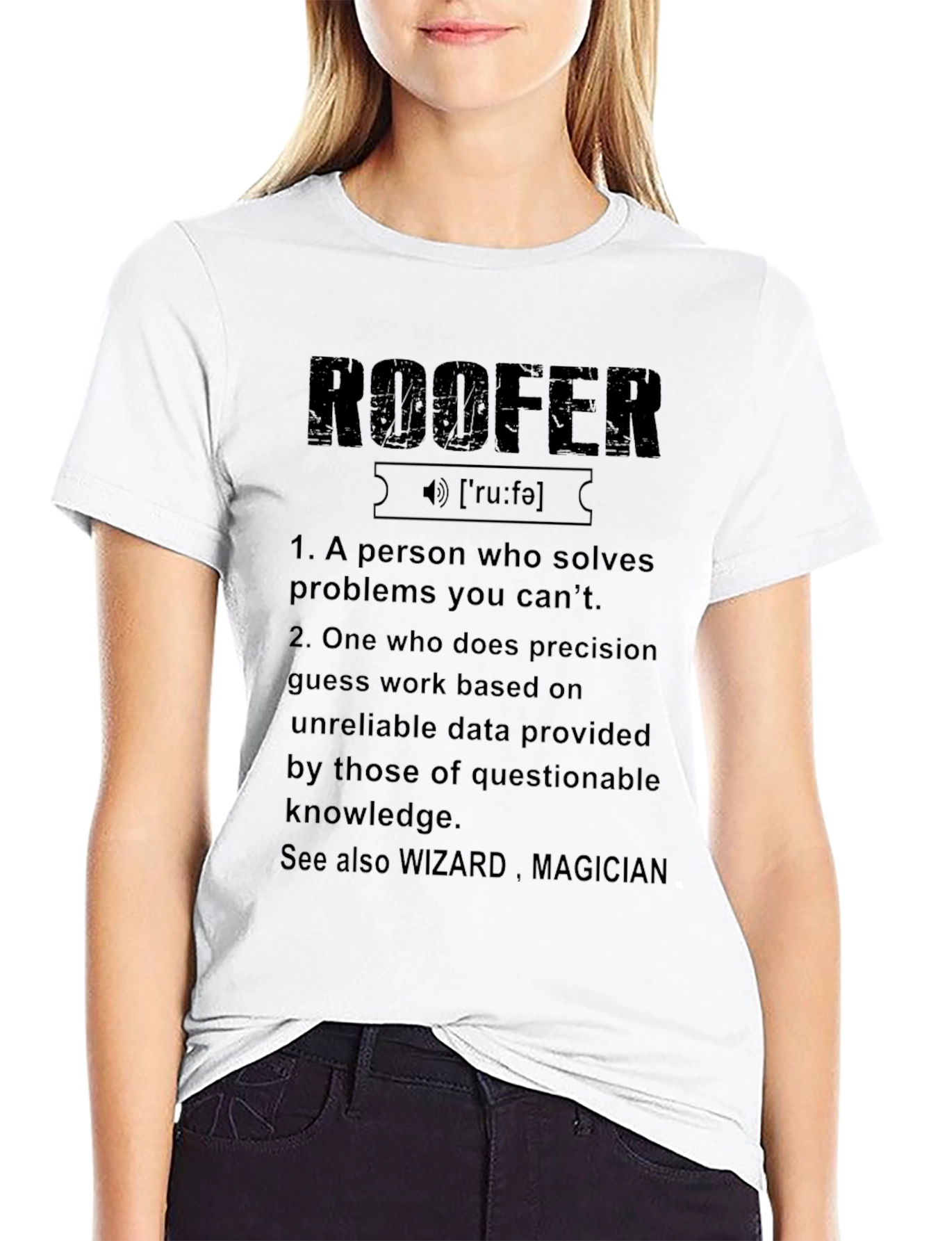 Black Roofer Definition Graphic Tee - Funny Job T-Shirt view 9