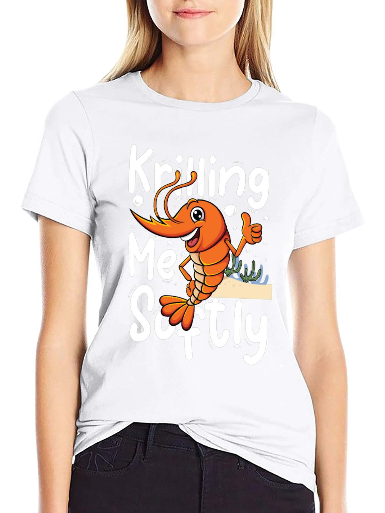 Black Krilling Me Softly Funny Shrimp T-Shirt view 9