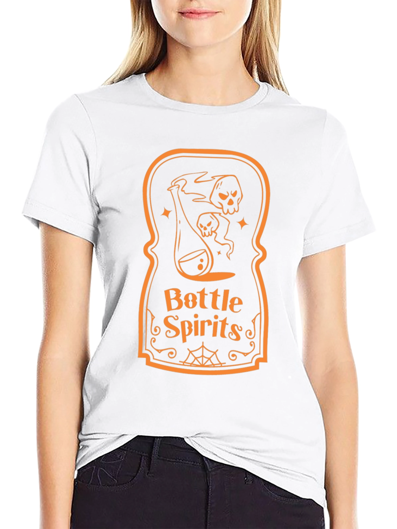 Black Bottle Spirits Graphic Tee - Halloween Novelty Shirt view 9