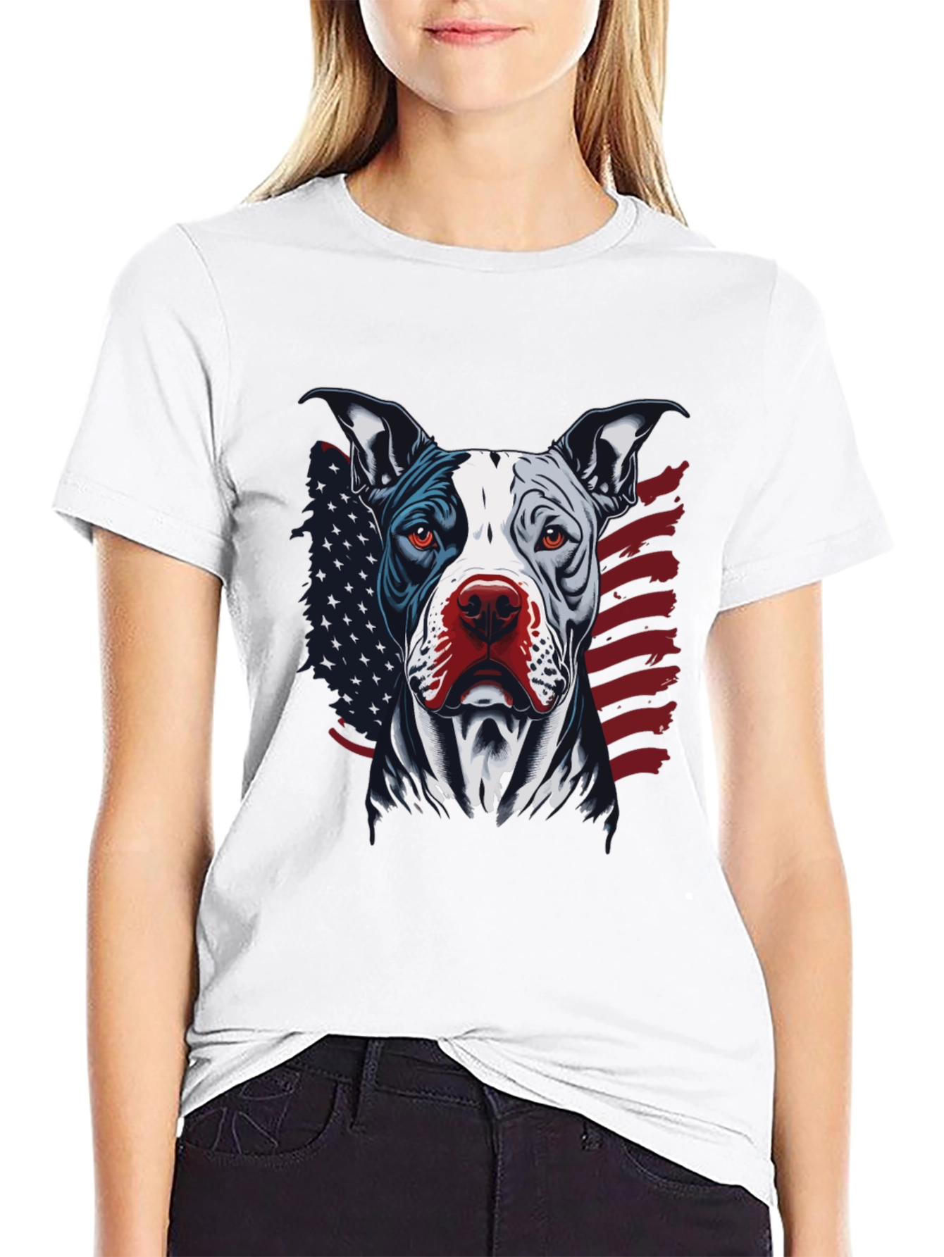 Black Patriotic Pitbull Graphic Tee - American Pride! view 9
