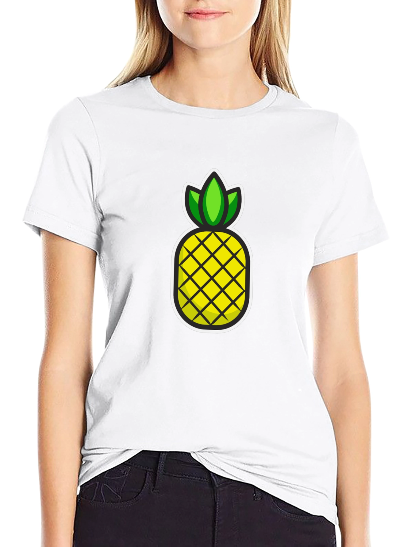 Black Pineapple Graphic T-Shirt - Casual Black Tee view 9
