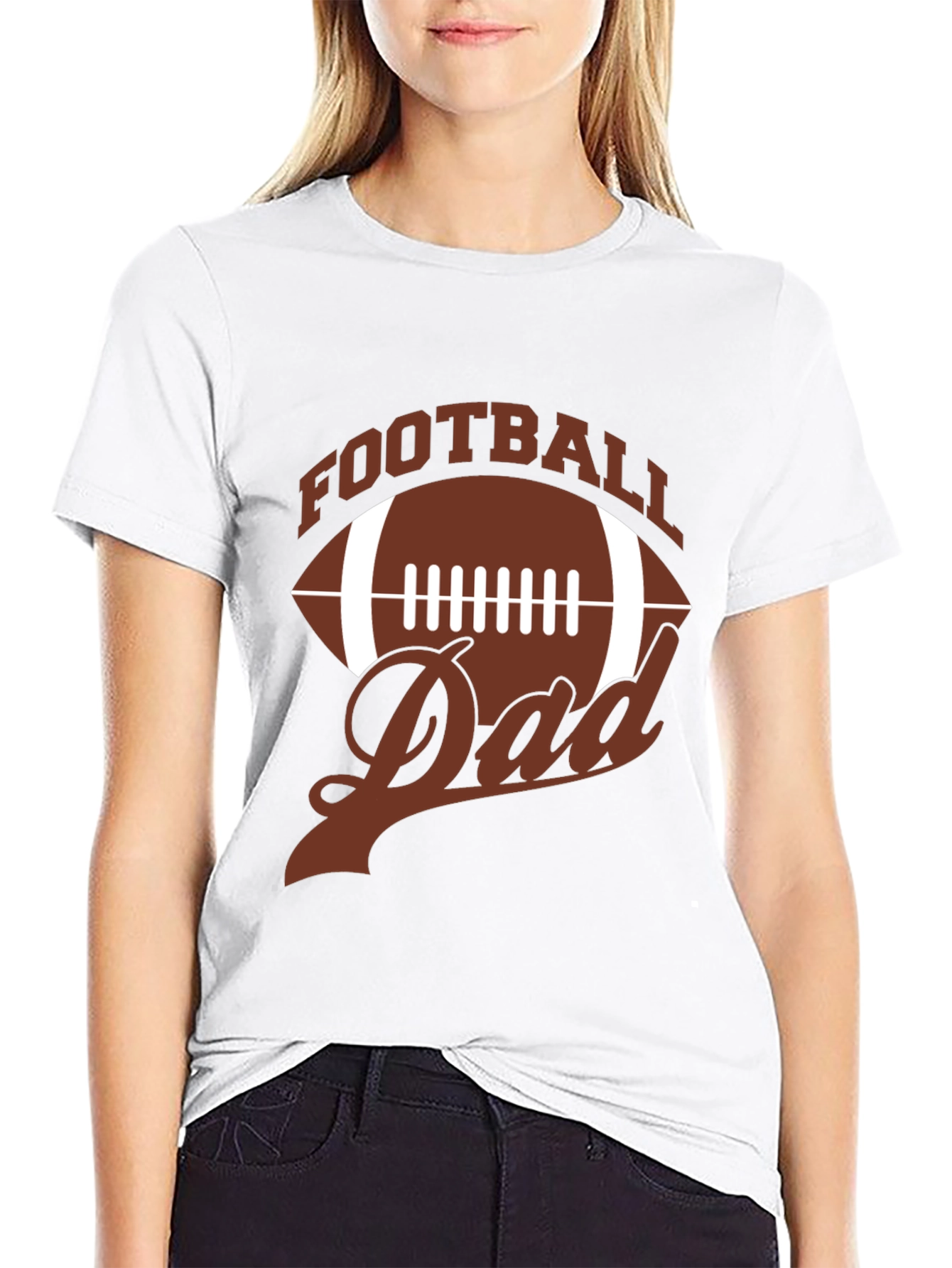 Black Football Dad T-Shirt - Perfect for Game Day view 9