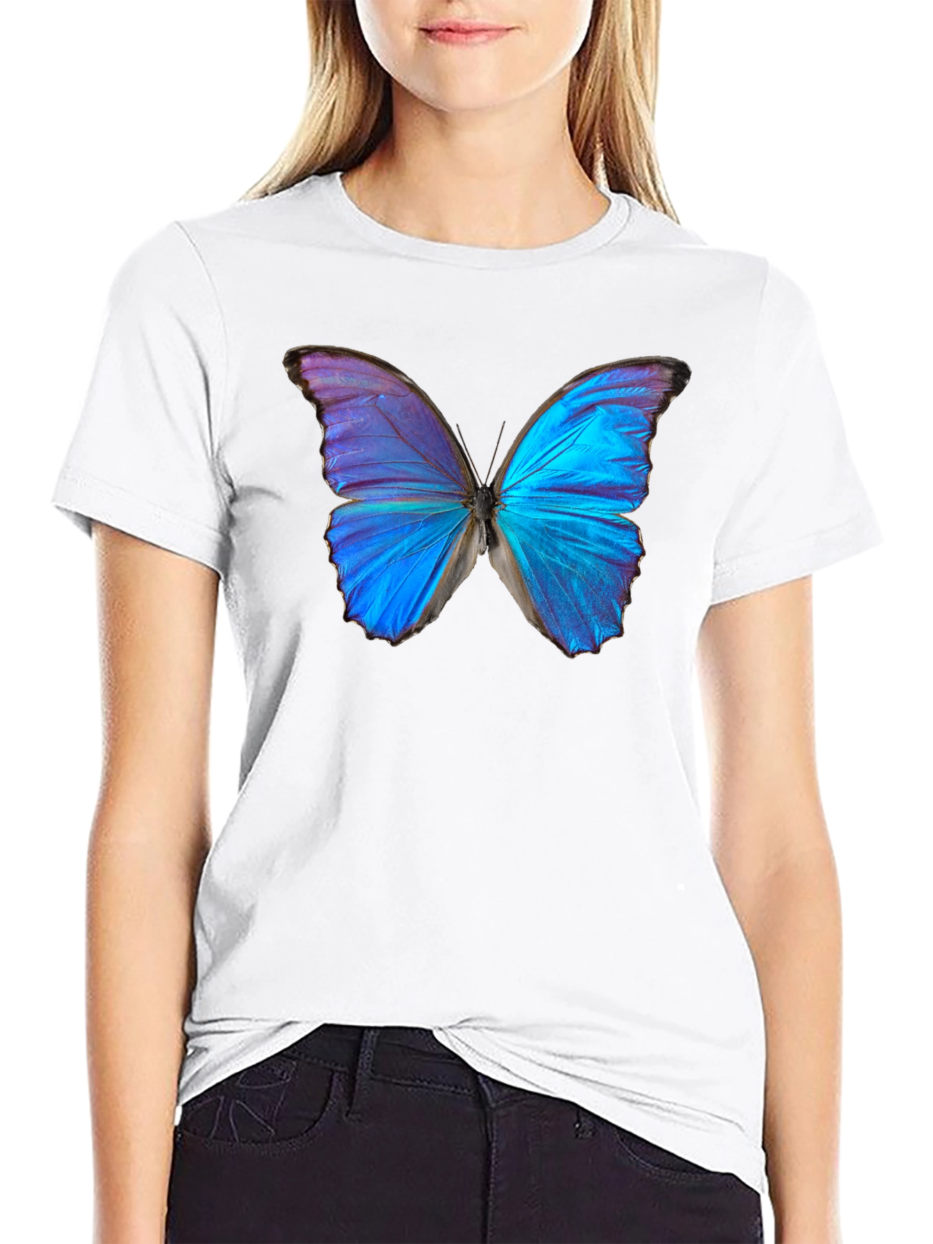 Black Butterfly Graphic Black T-Shirt view 9
