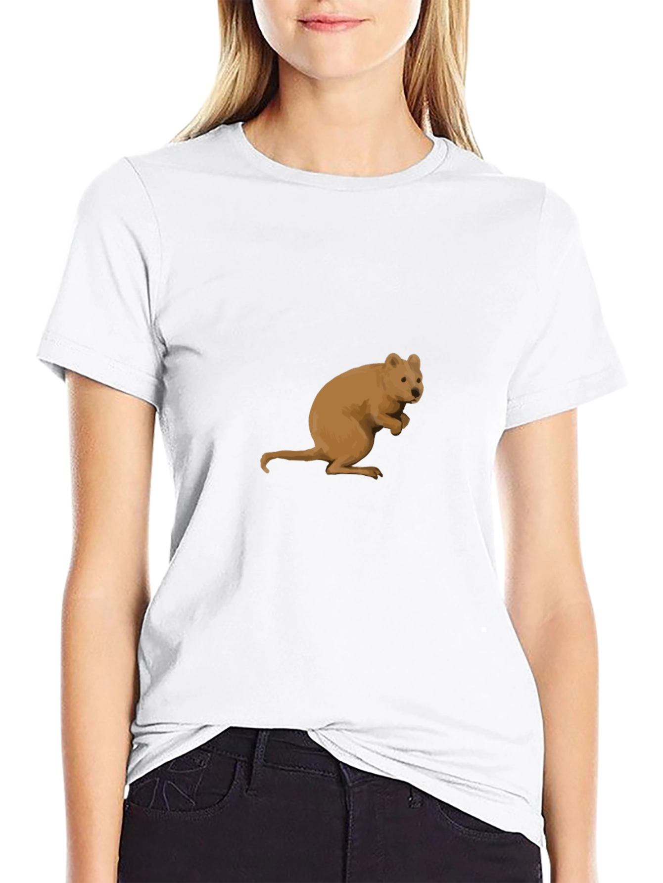 Black Quokka Graphic Tee - Black Cotton T-Shirt view 9