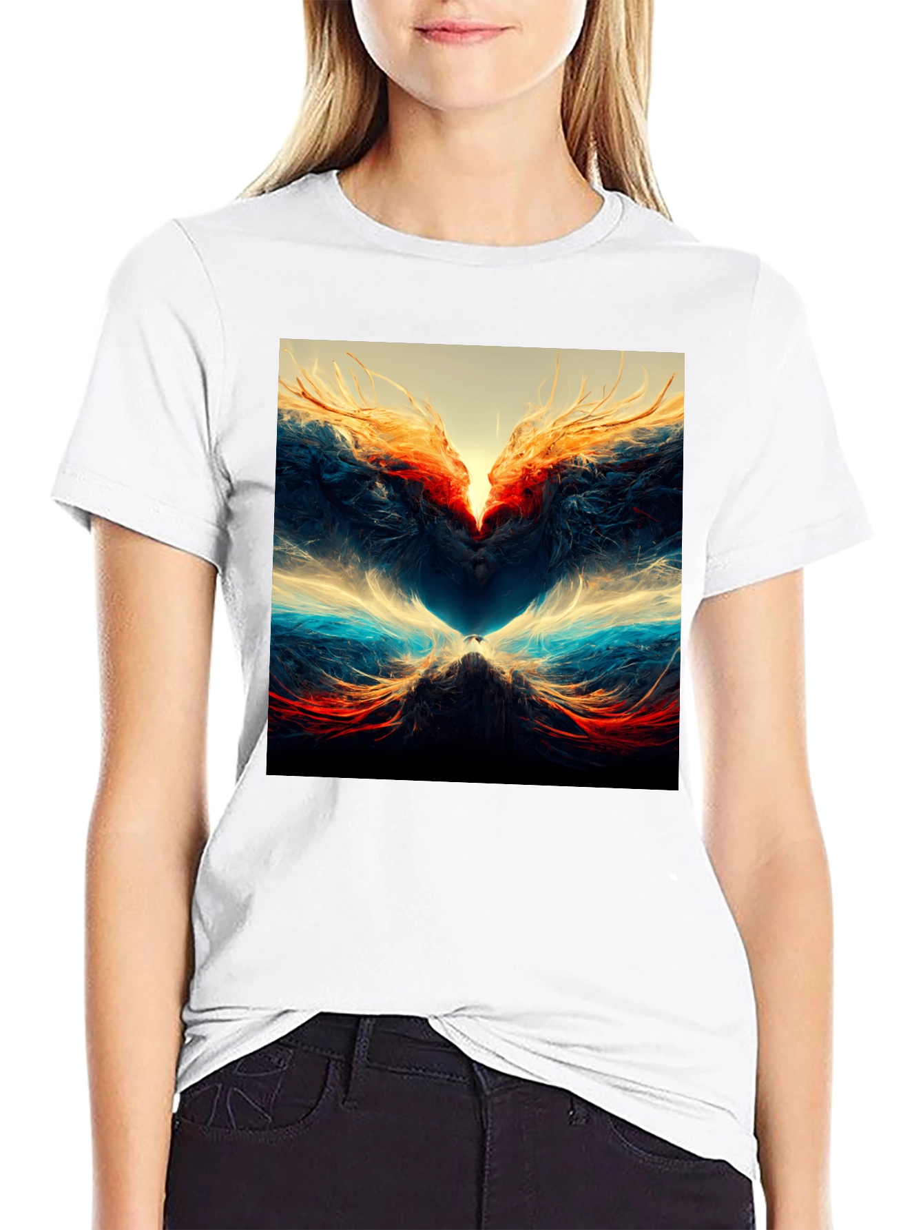 Abstract Art Graphic Print Tee - Black - 9