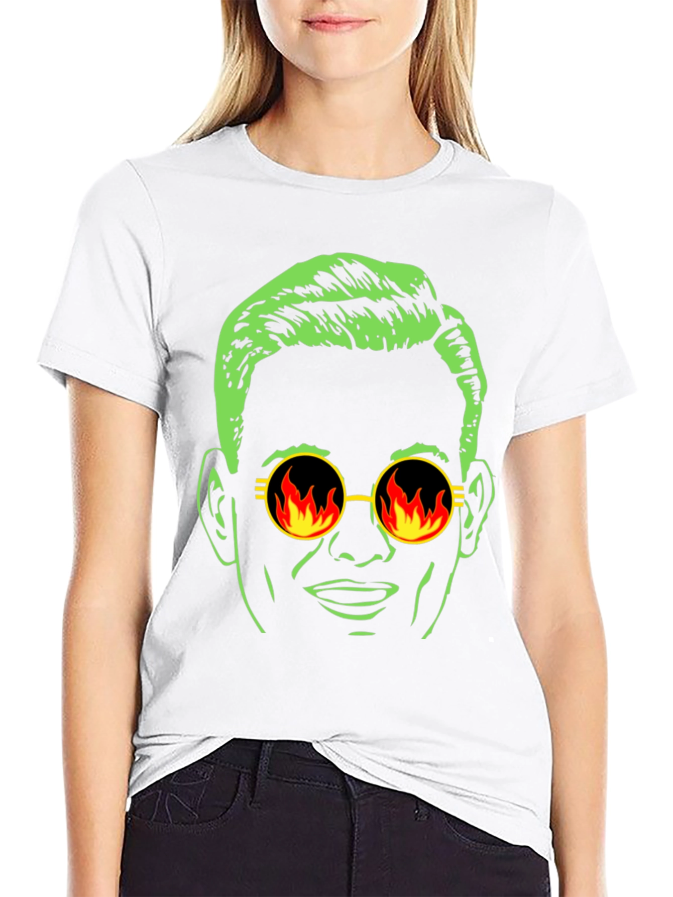Black Cool Dude Graphic Tee - Retro Fire Sunglasses view 9