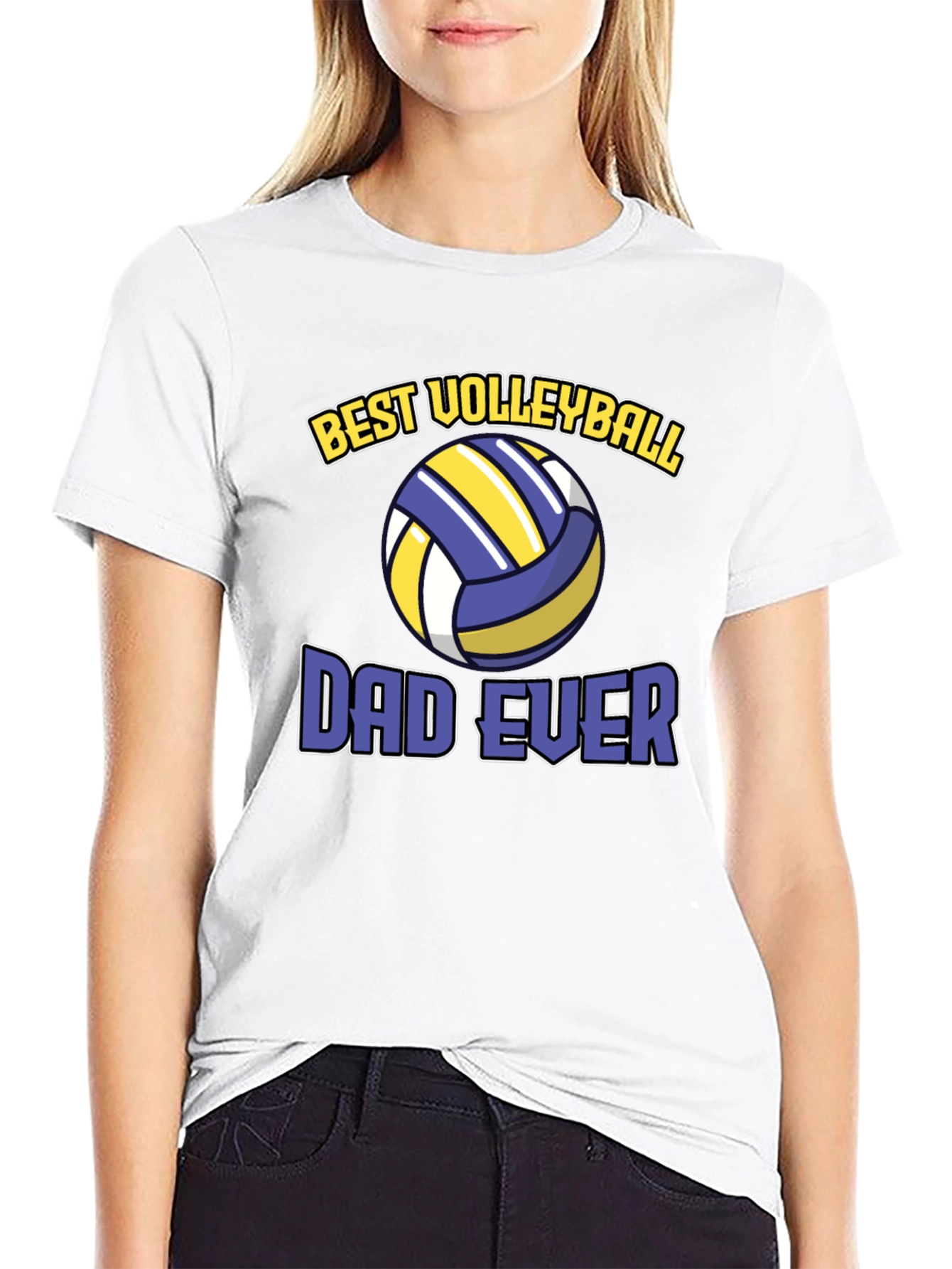 Black Best Volleyball Dad Ever T-Shirt view 9