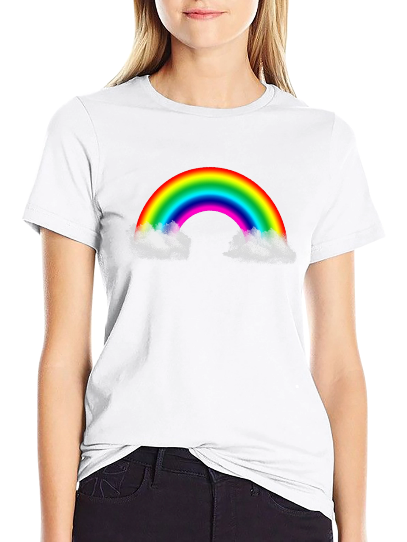 Black Rainbow Cloud Graphic T-Shirt view 9
