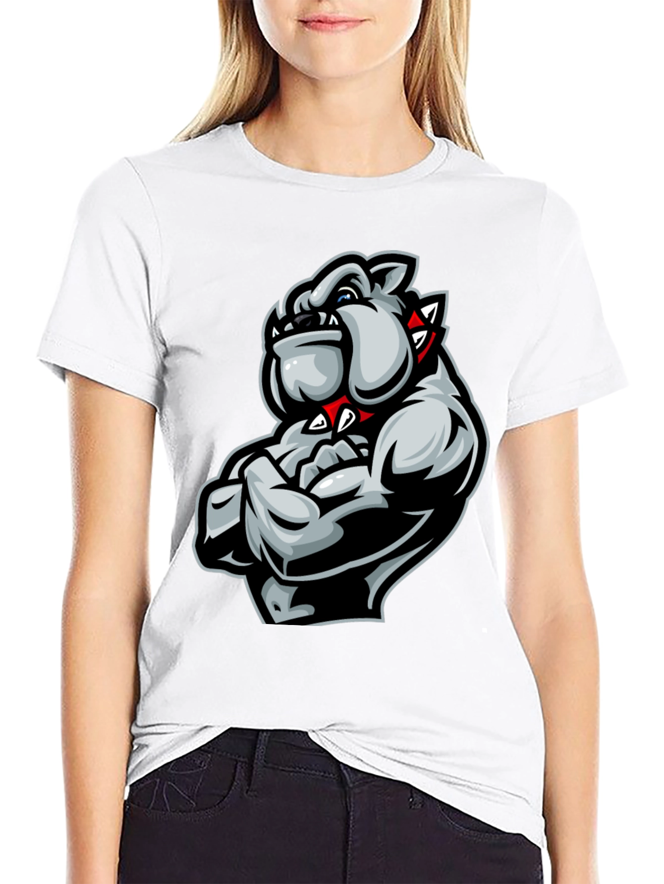 Black Bulldog Muscle T-Shirt - Fierce Graphic Tee view 9