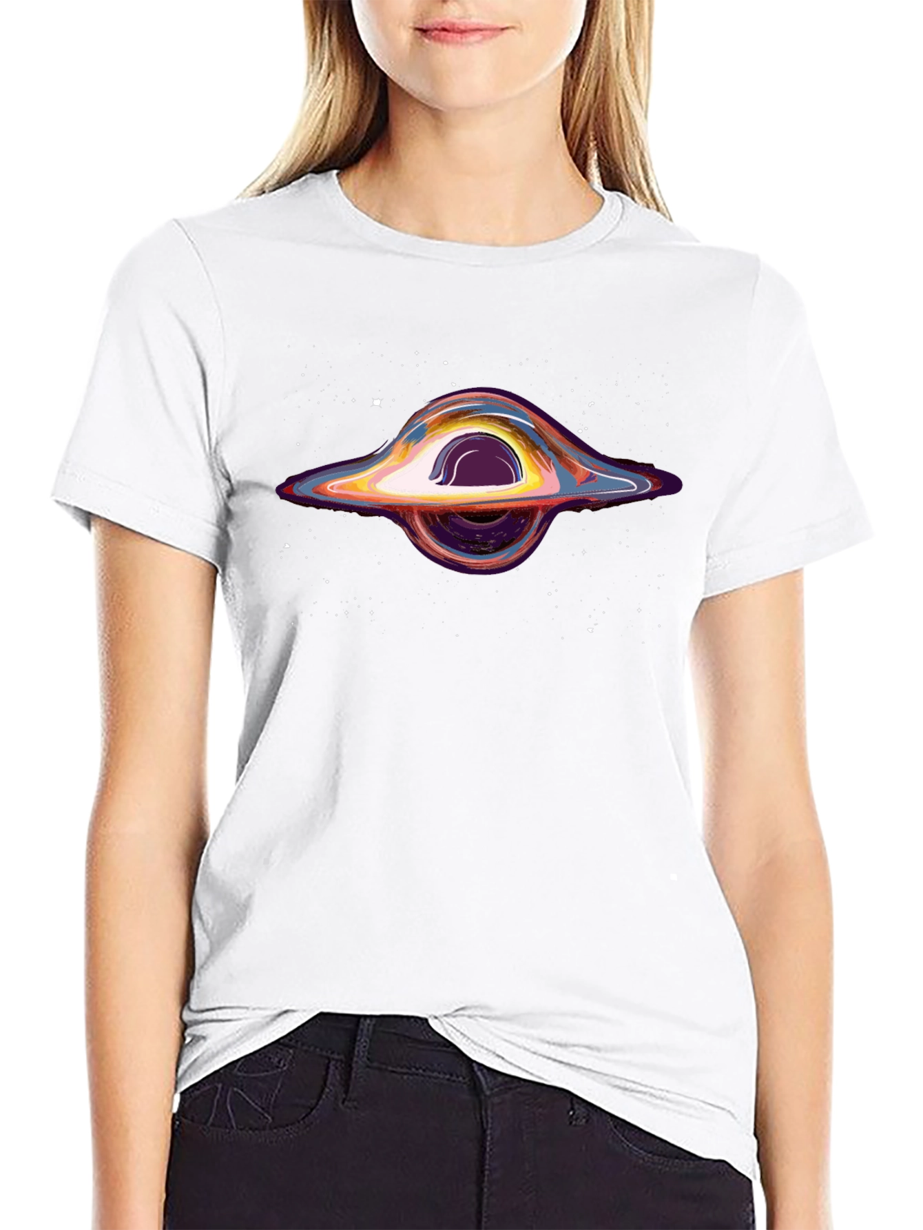 Black Black Hole Graphic Tee - Cosmic Design view 9