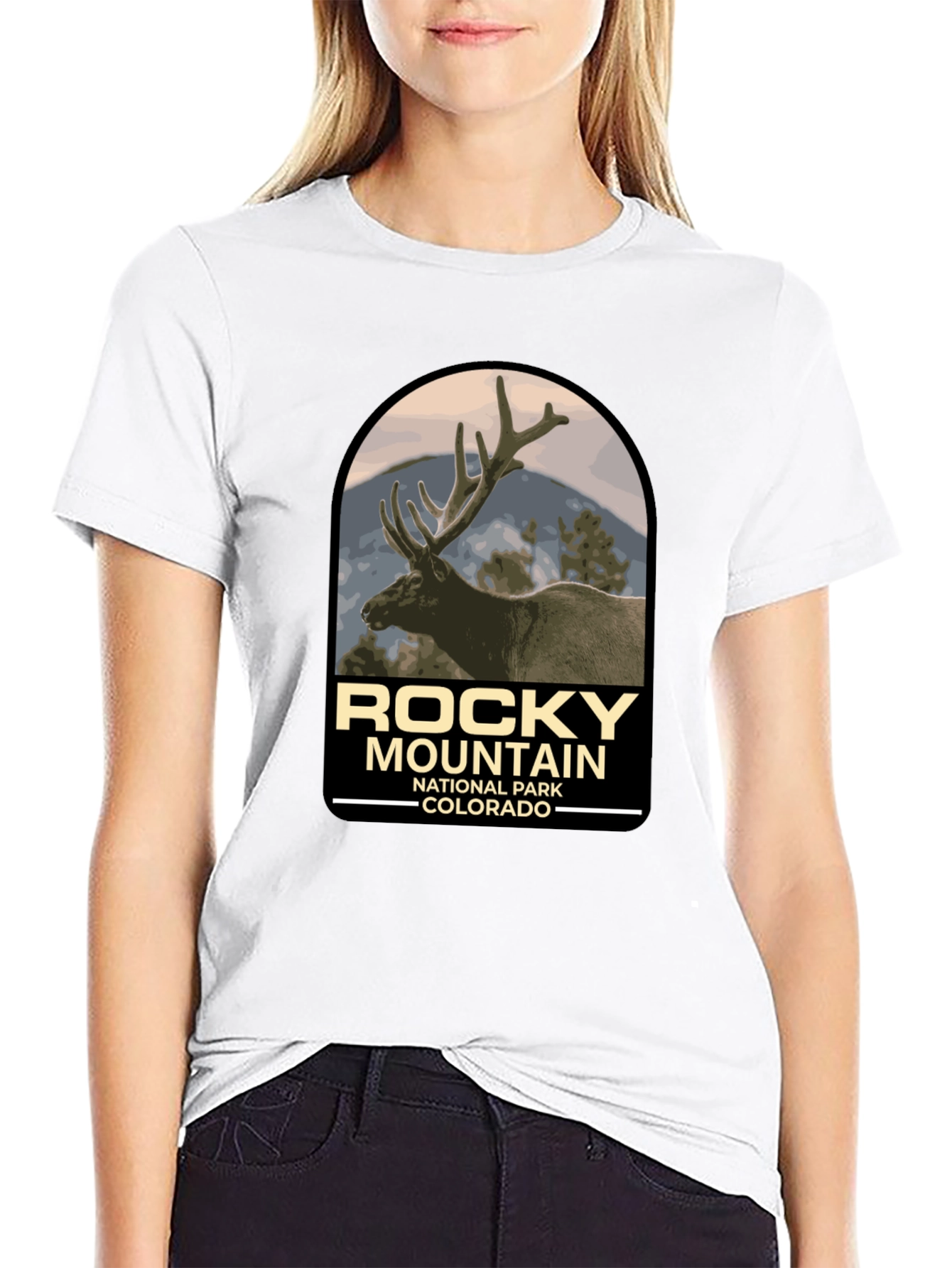 Black Rocky Mountain National Park Tee view 9