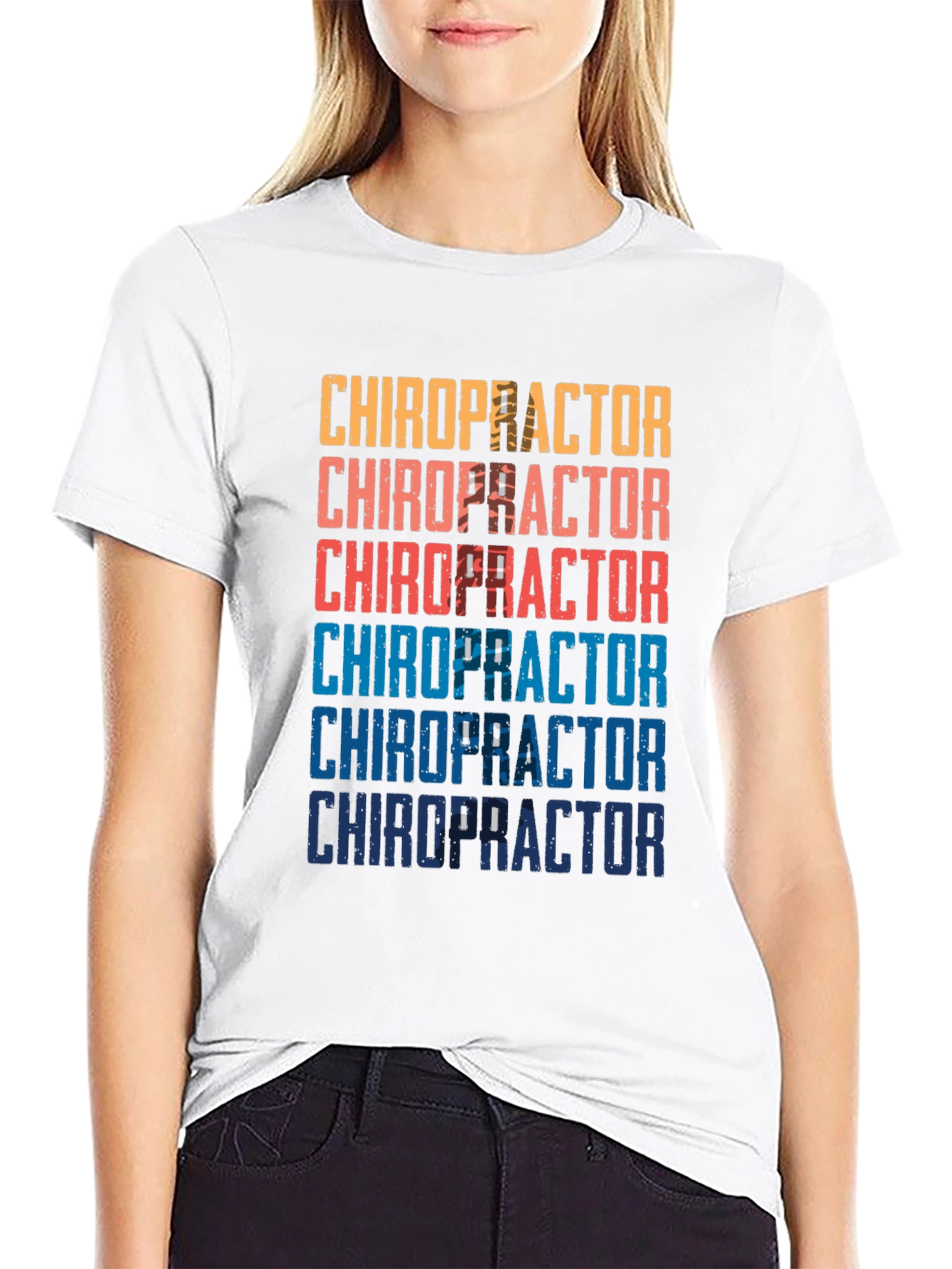 Black Chiropractor Vintage T-Shirt - Retro Style view 9