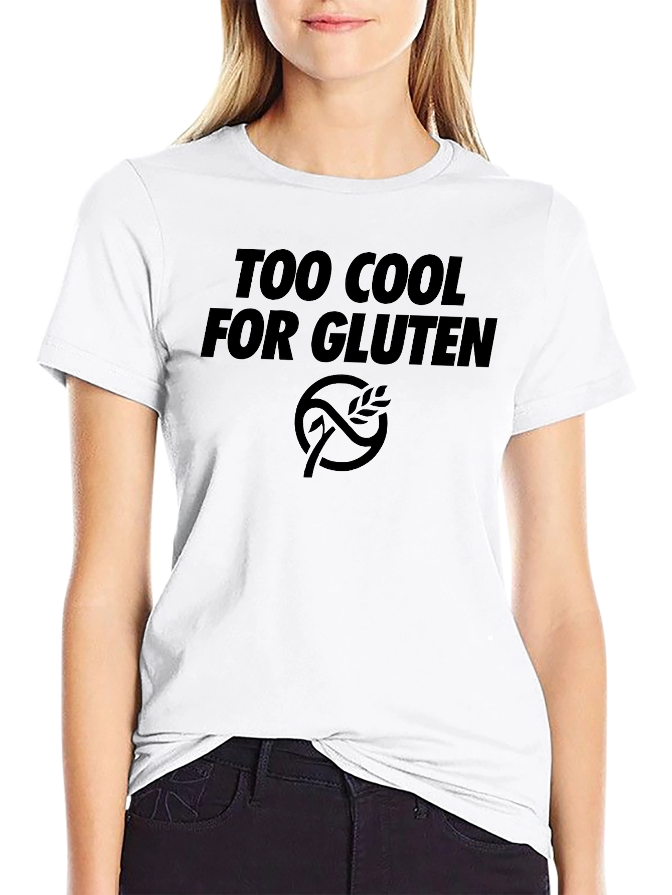 Black Too Cool For Gluten Black T-Shirt view 9