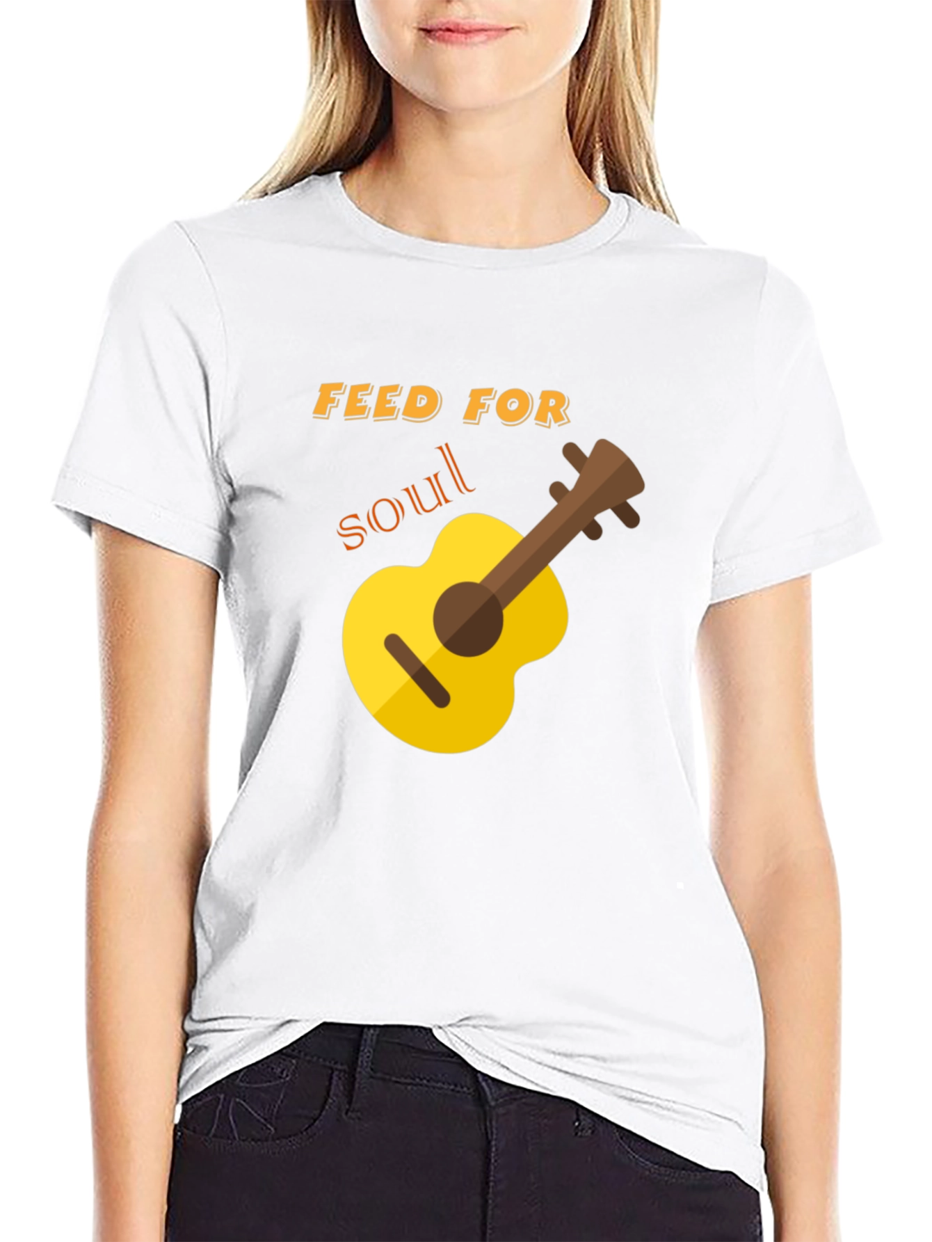 Black Feed for Soul Guitar Graphic Tee - Black view 9