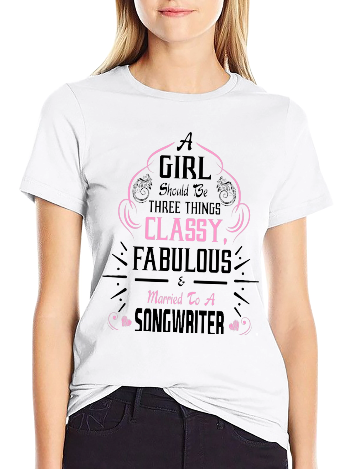 Black Classy Songwriter Wife Graphic Tee view 9
