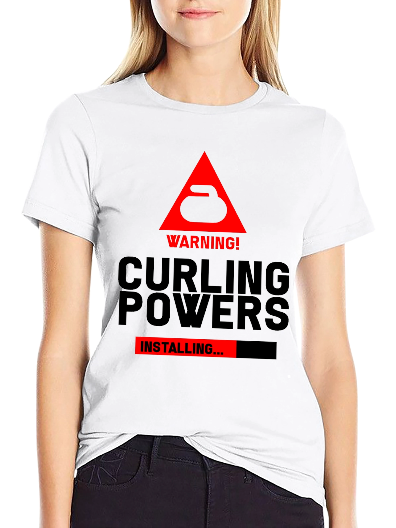 Black Curling Powers Installing Black T-Shirt view 9