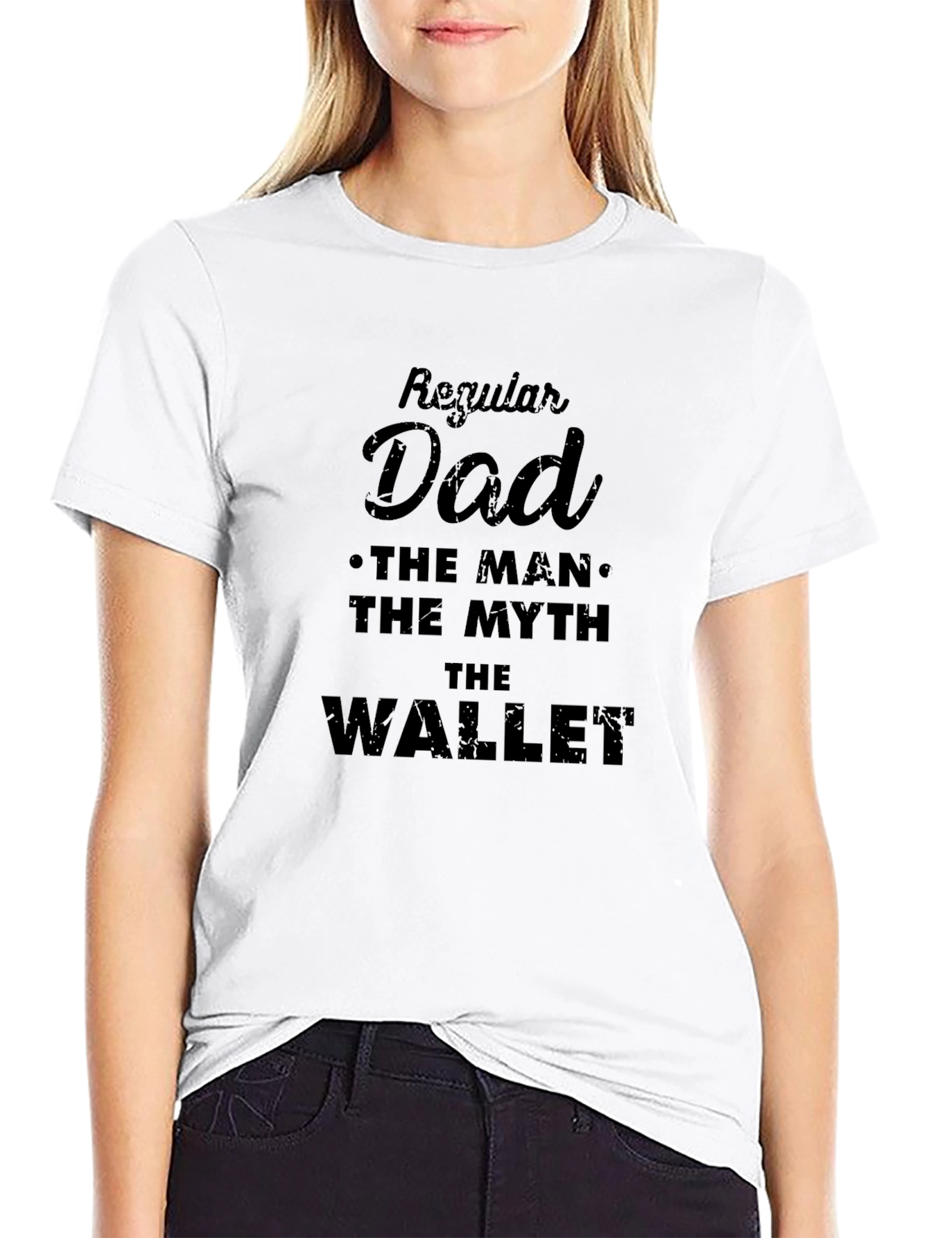 Black Regular Dad Funny Graphic T-Shirt view 9