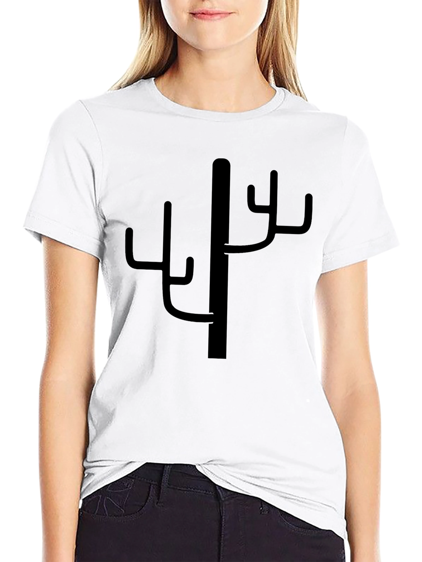 Black Men's Black Cactus Graphic Tee - Desert Style view 9