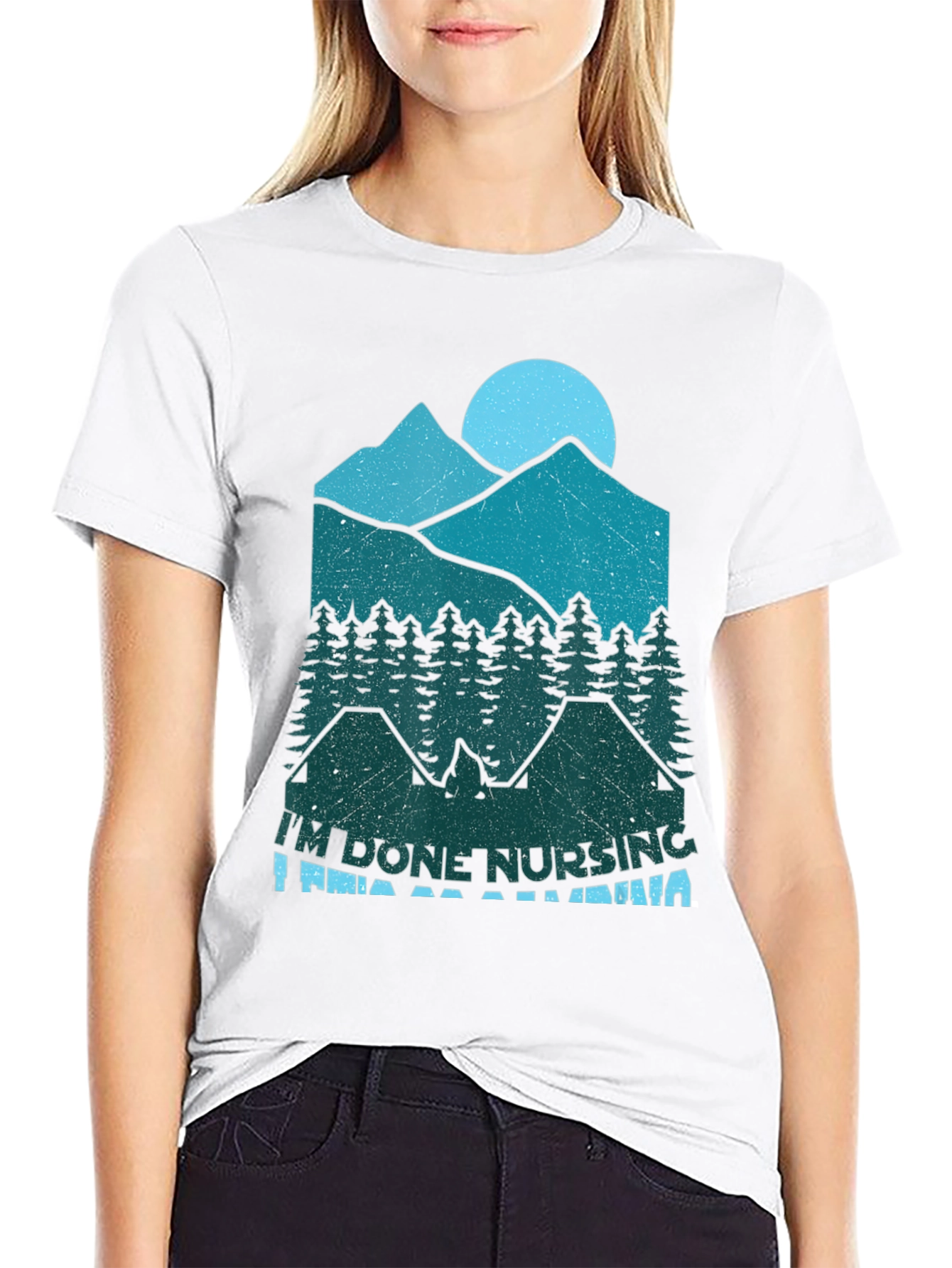Black I'm Done Nursing I'm Going Camping T-Shirt view 9
