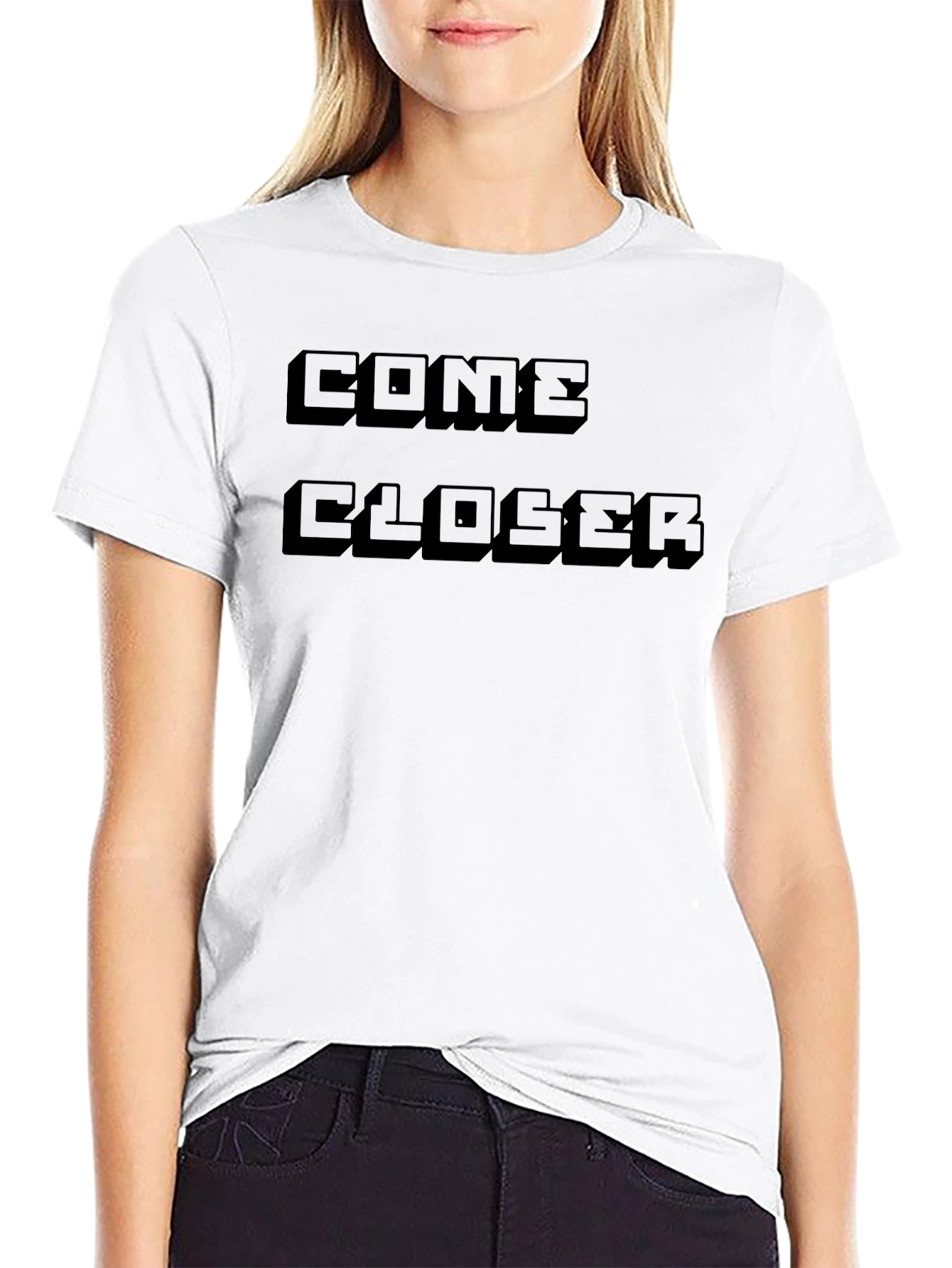Black Come Closer Black T-Shirt view 9