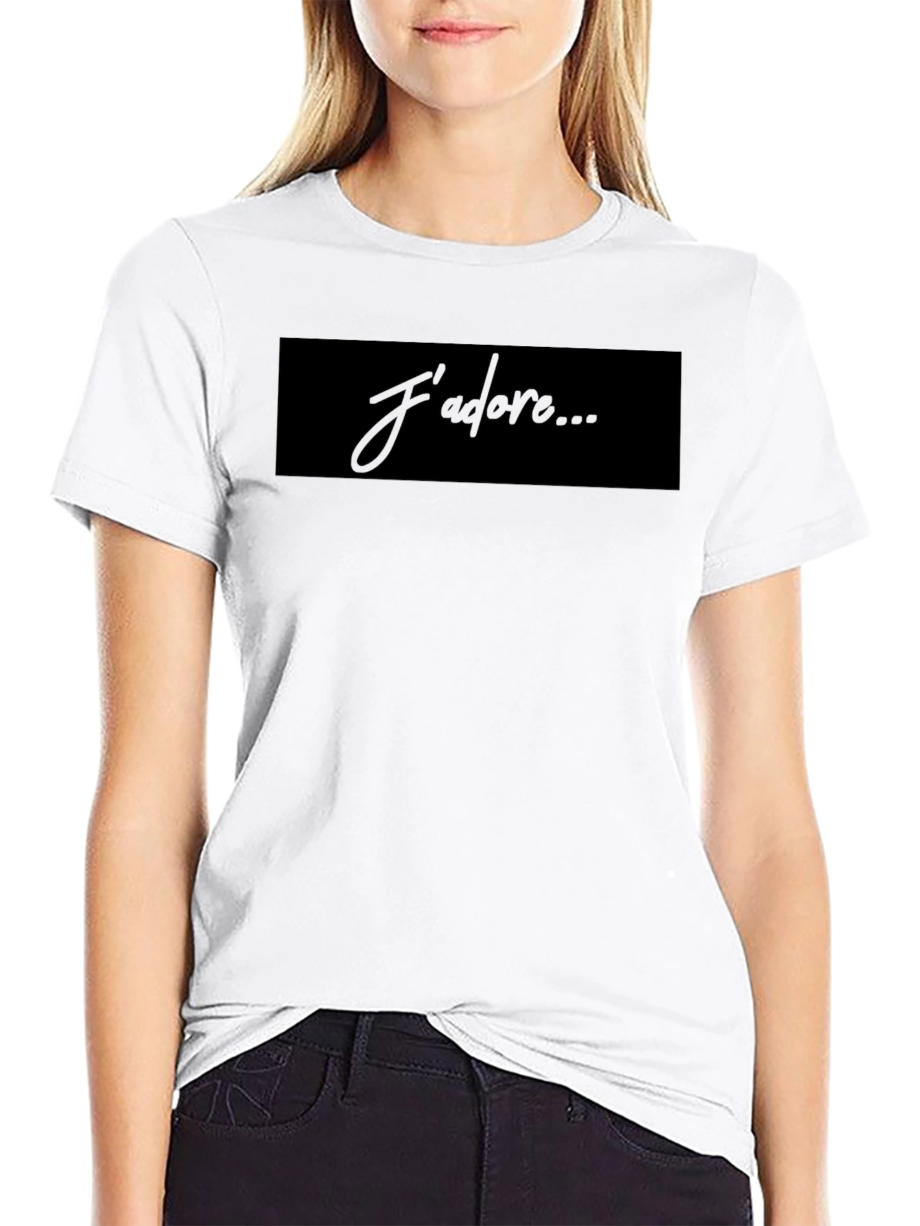 Black J'adore Graphic Tee - Stylish Black Cotton T-Shirt view 9