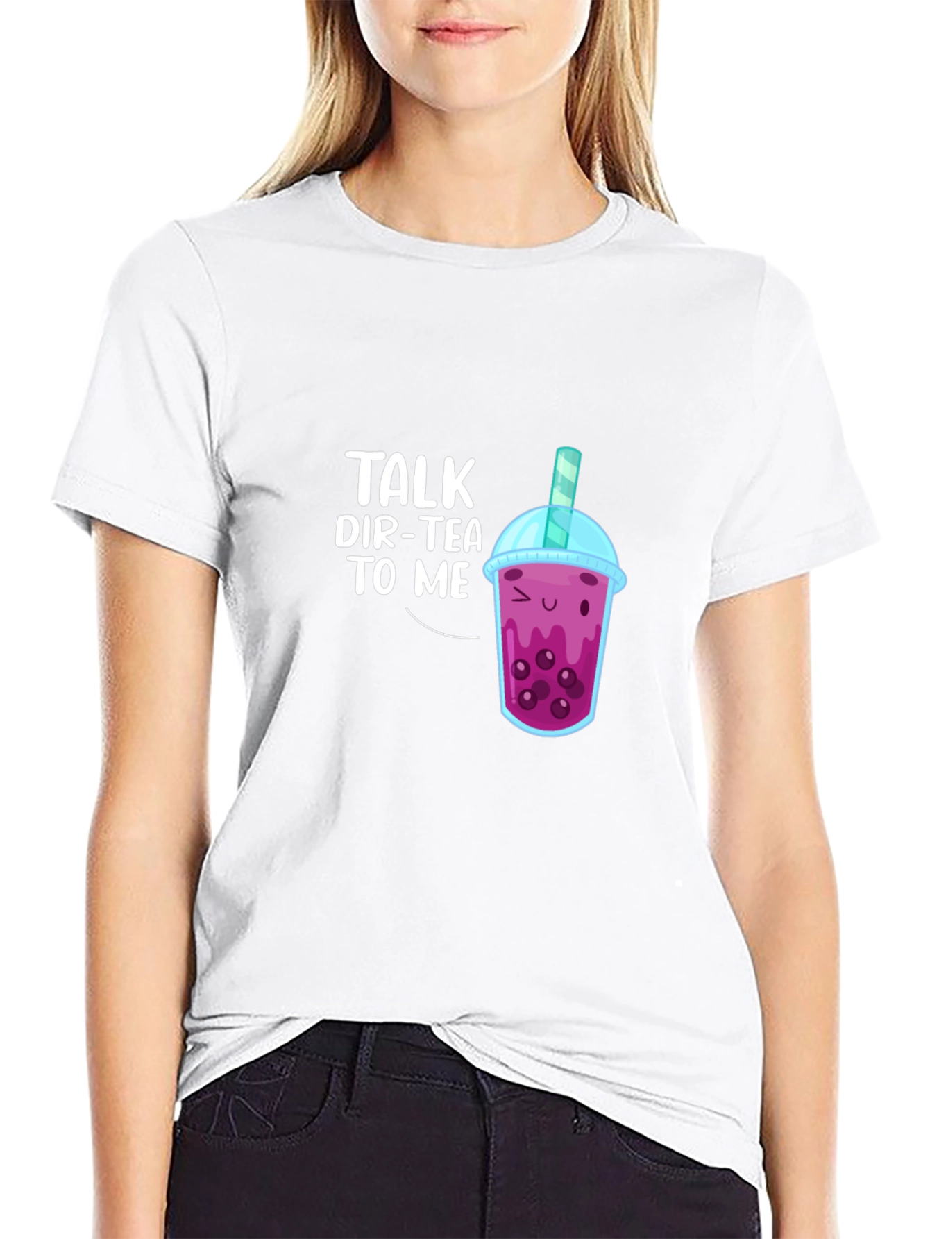 Black Talk Dir-Tea To Me Bubble Tea T-Shirt view 9