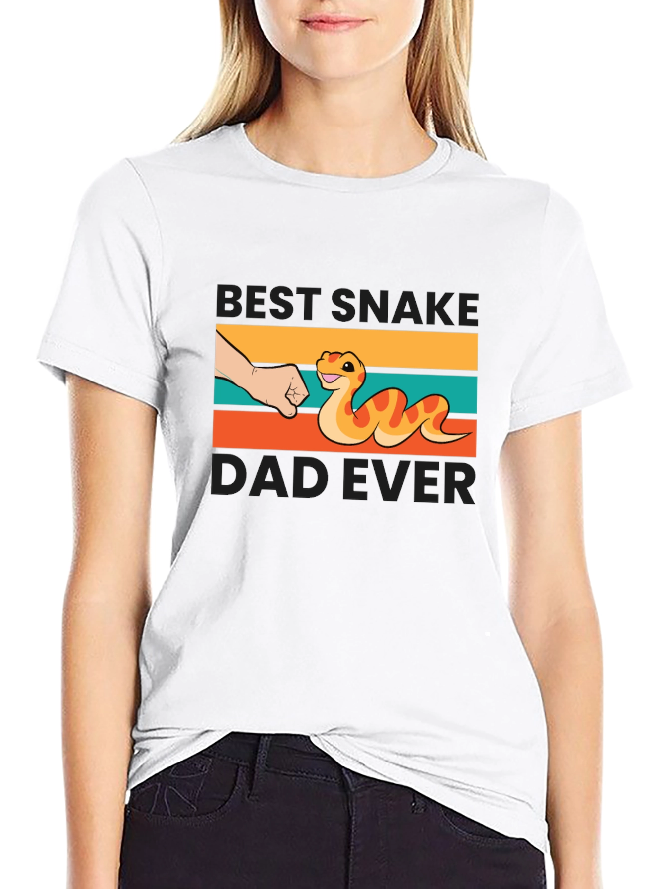 Black Best Snake Dad Ever T-Shirt view 9