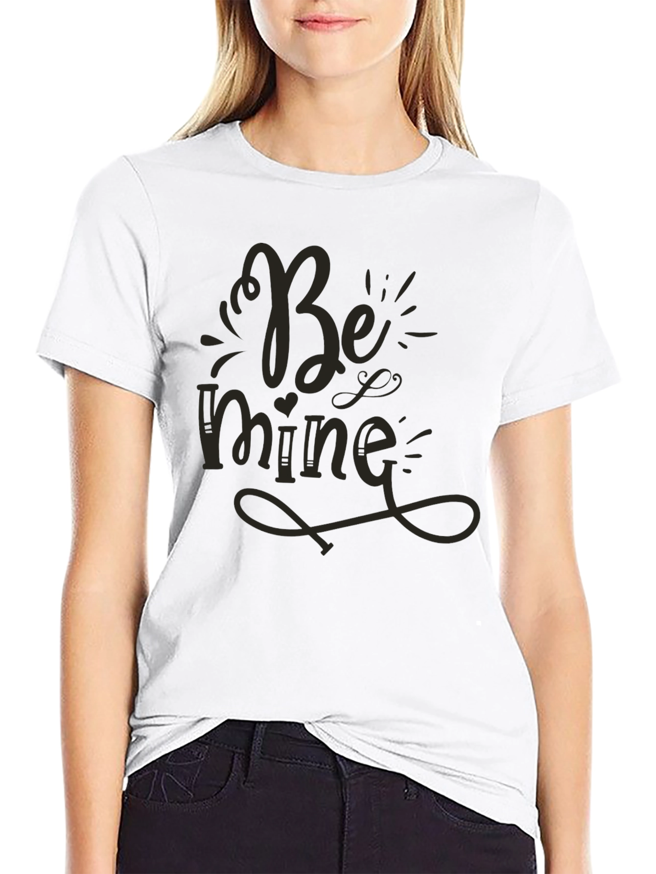 Black Be Mine Graphic Tee - Valentine's Day Shirt view 9