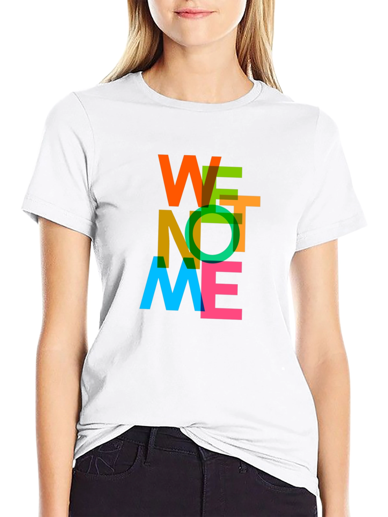 Black WE NOT ME Graphic T-Shirt - Black Crew Neck Tee view 9
