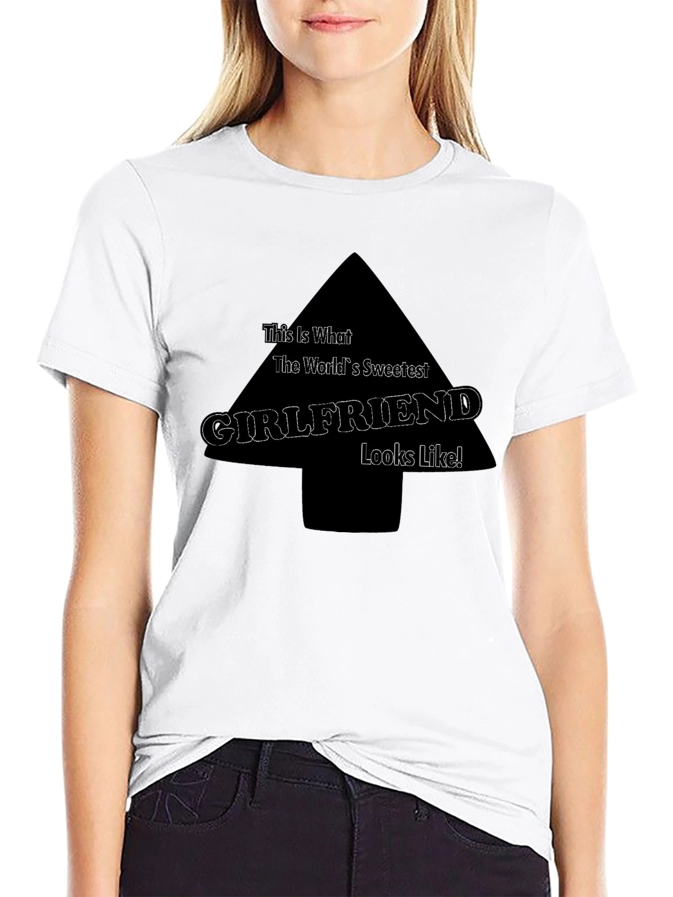 Black Sweetest Girlfriend T-Shirt - Funny Novelty Tee view 9
