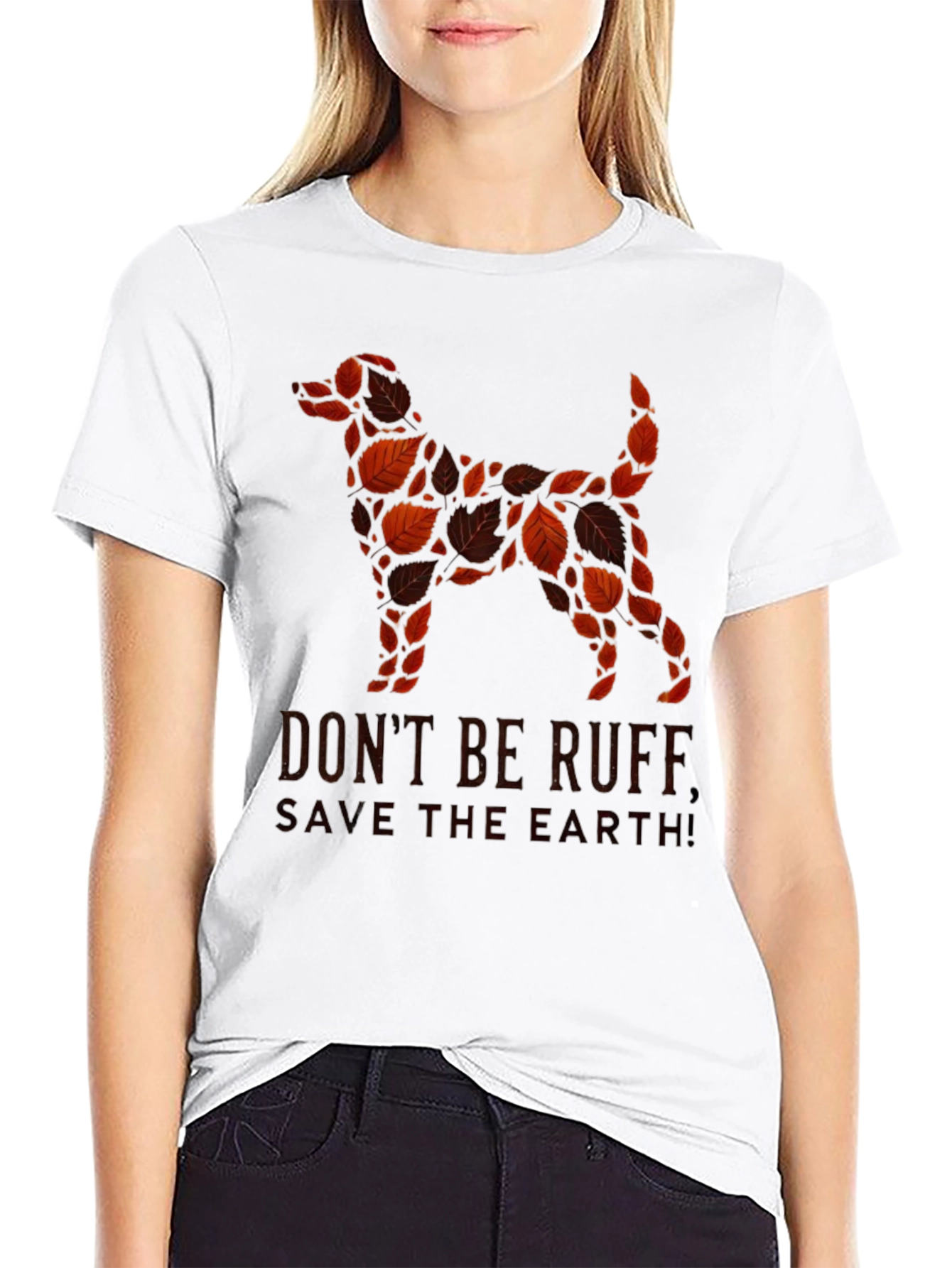 Black Eco-Friendly Dog Lover's T-Shirt view 9