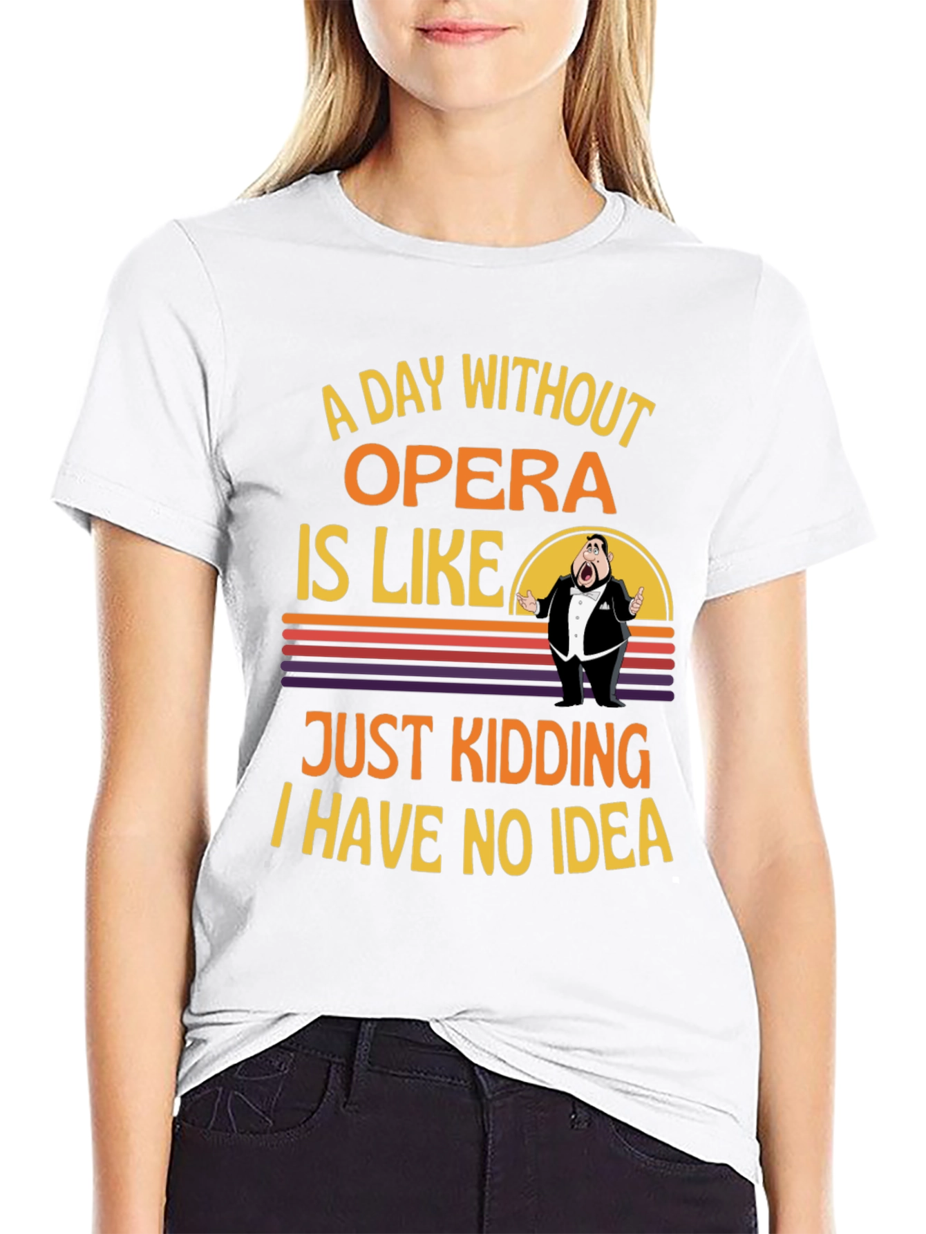 Black Opera Humor Graphic T-Shirt - A Day Without Opera view 9
