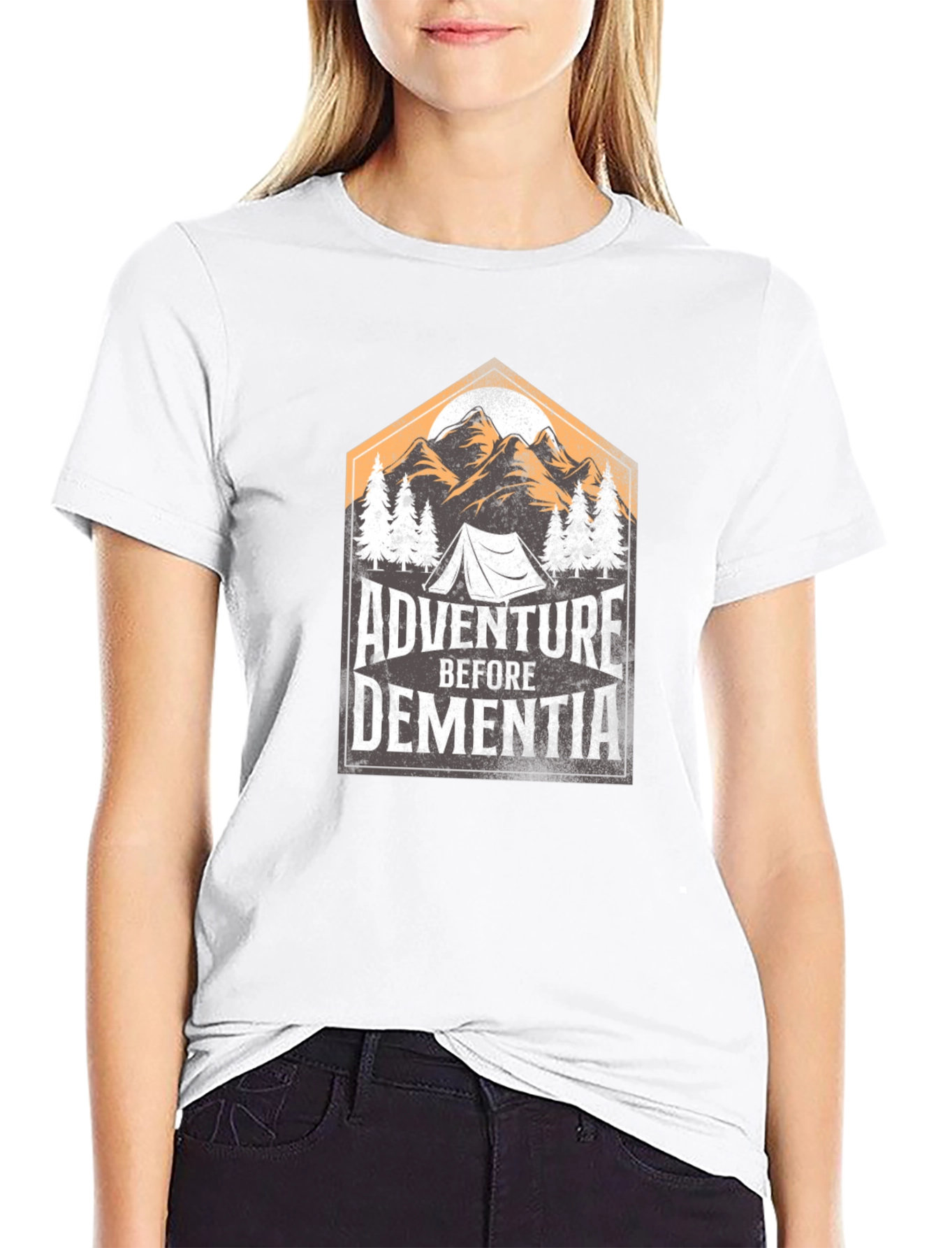 Black Adventure Before Dementia Graphic Tee view 9