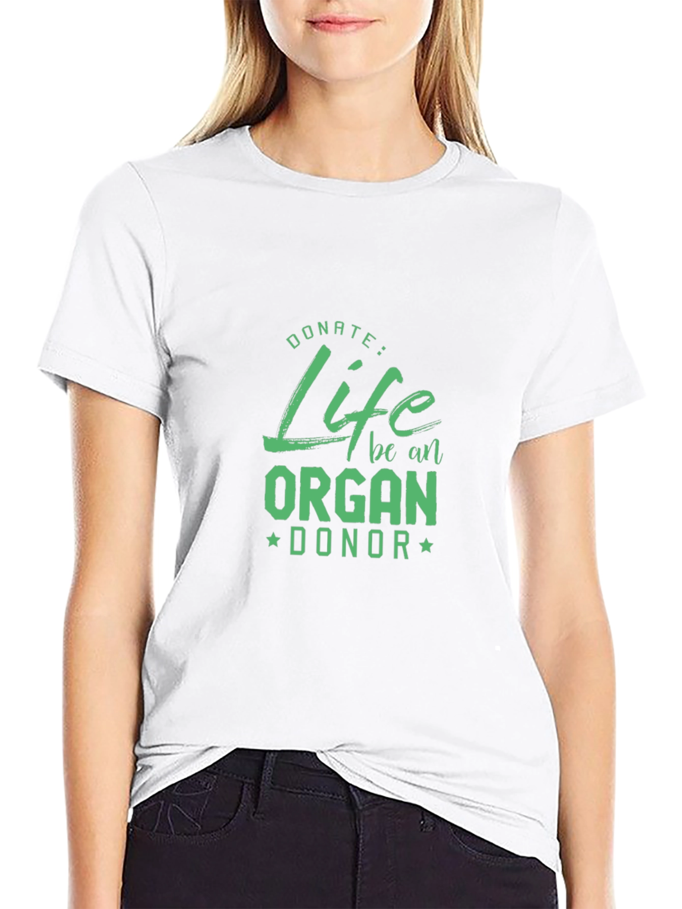 Black Donate Life Organ Donor T-Shirt - Black view 9