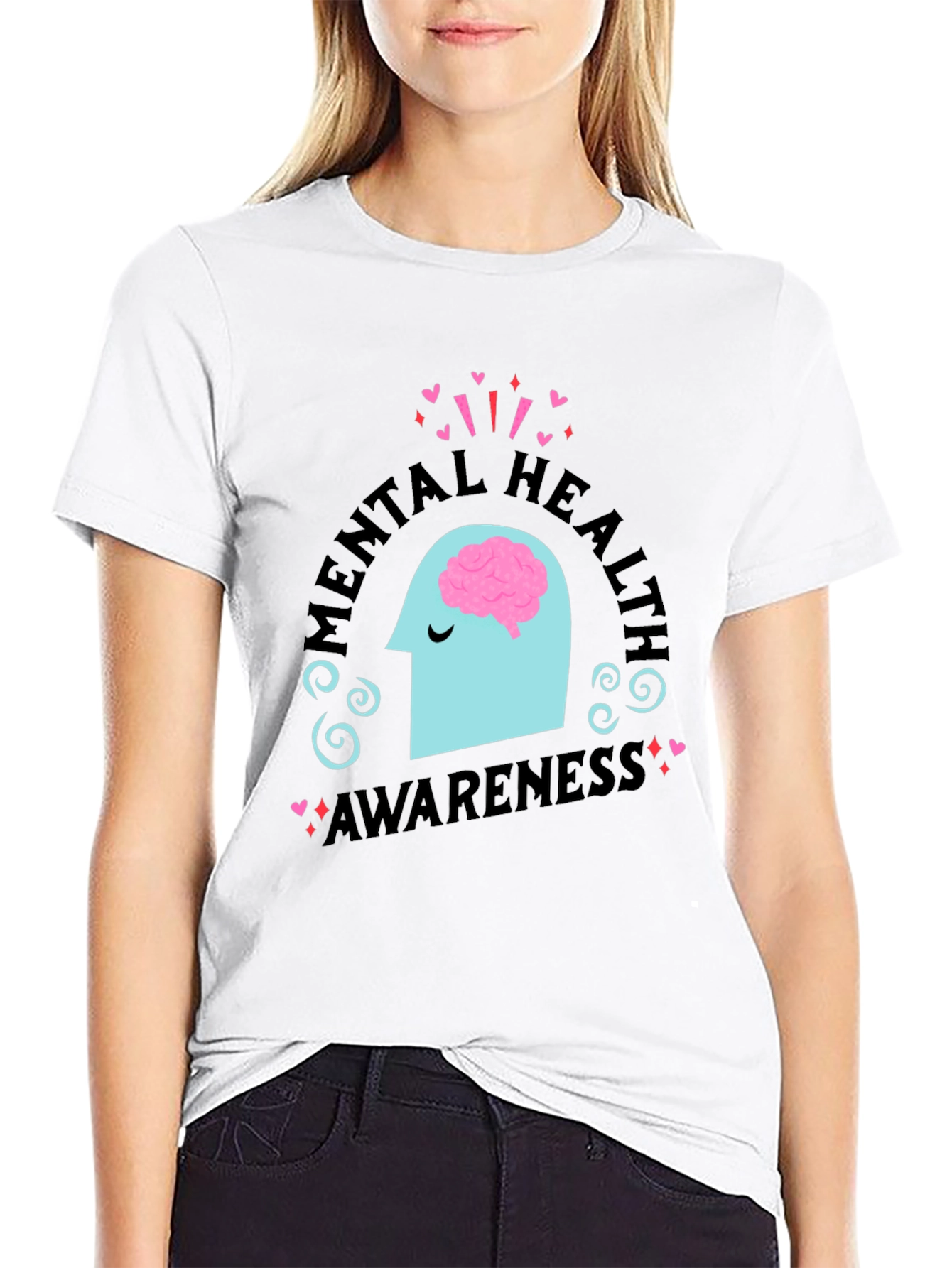 Black Mental Health Awareness Graphic T-Shirt view 9