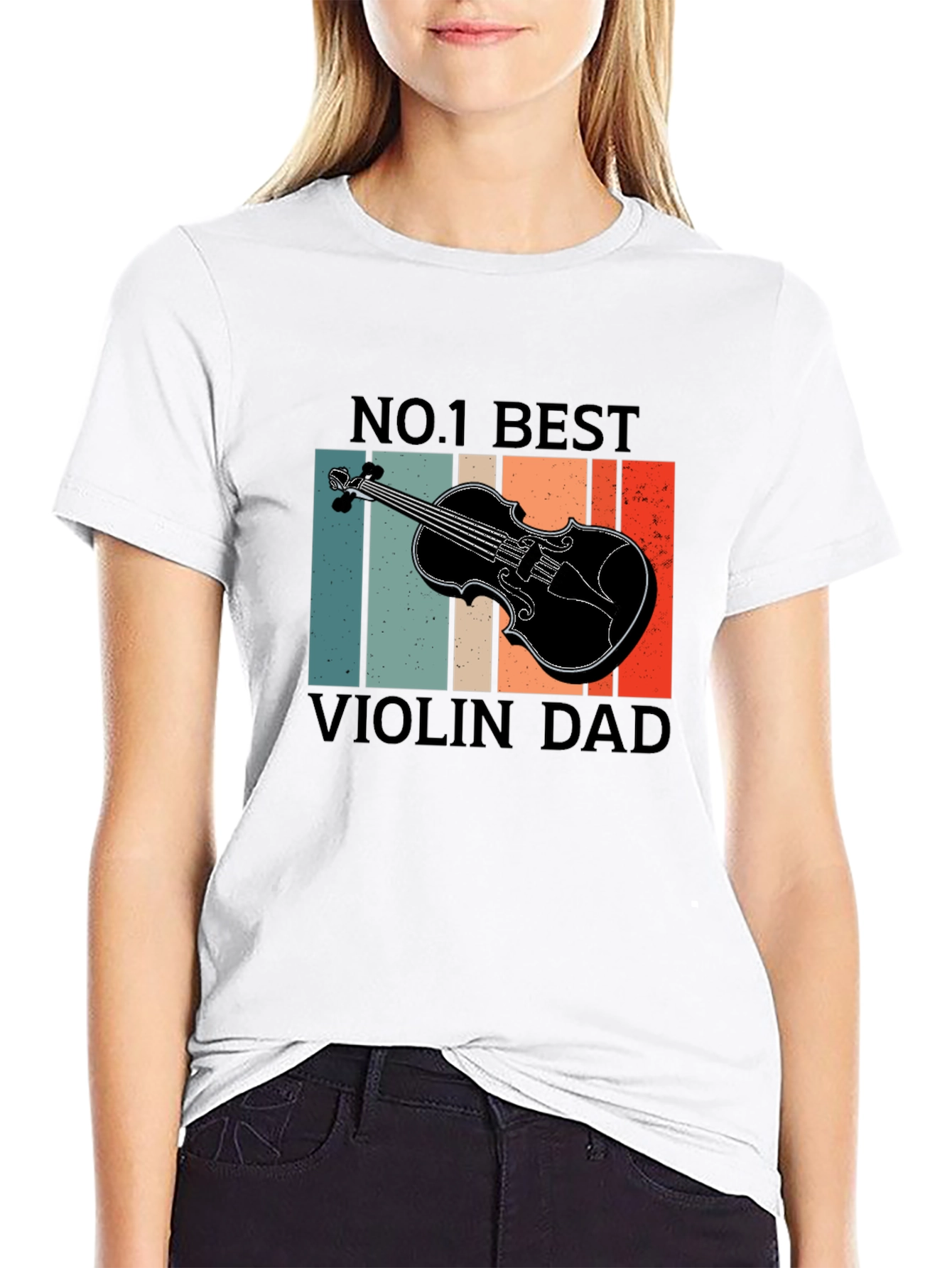 Black No. 1 Best Violin Dad T-Shirt - Music Lover Gift view 9