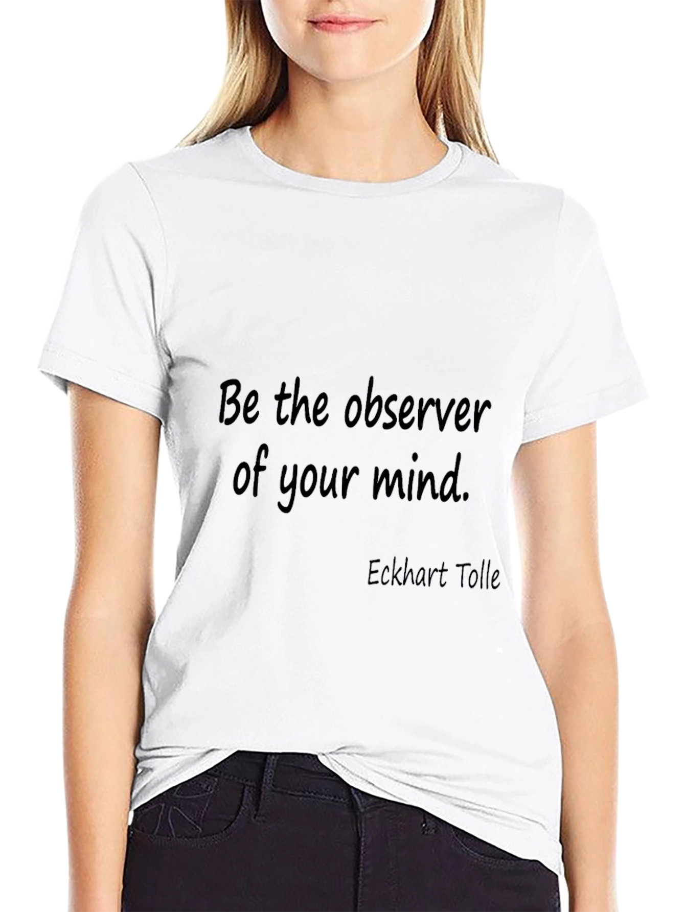Black Observer Mindset Tee - Eckhart Tolle Inspired Black T-Shirt view 9