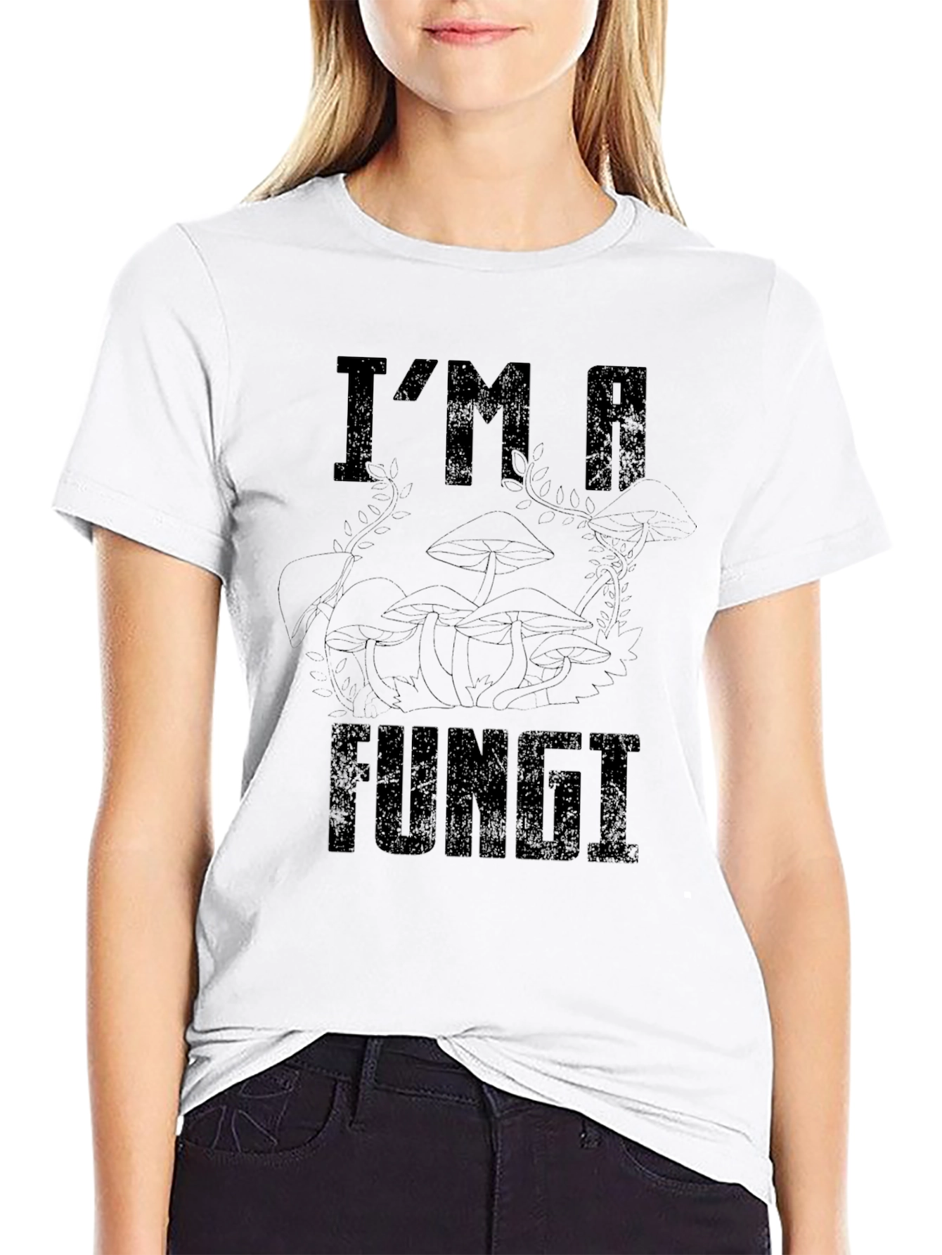 Black I'm A Fungi T-Shirt - Unique Mushroom Graphic Tee view 9