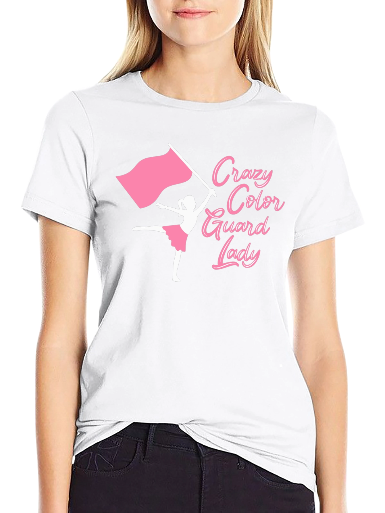 Black Crazy Color Guard Lady T-Shirt view 9