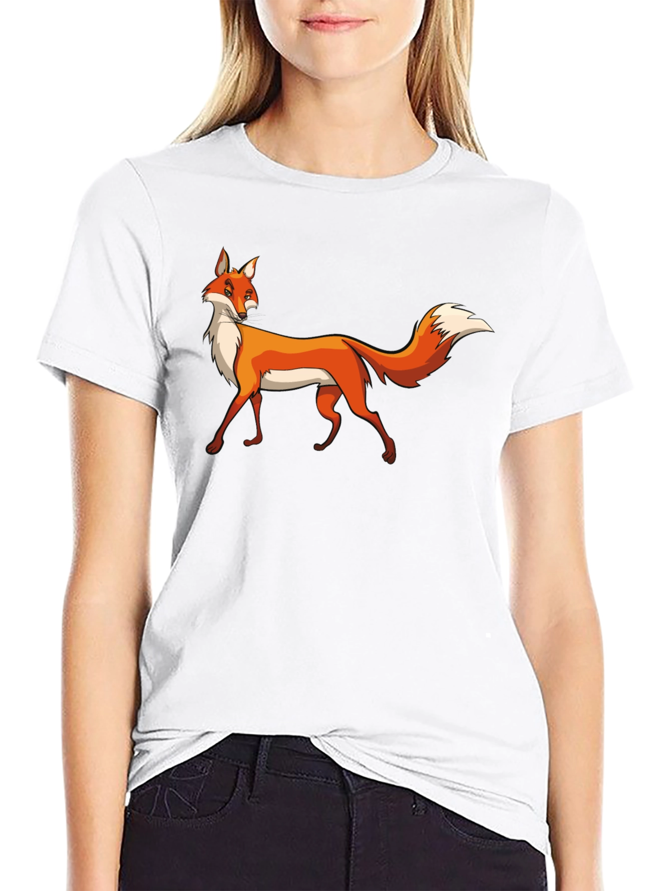 Black Fox Graphic Black T-Shirt, Premium Cotton Tee view 9