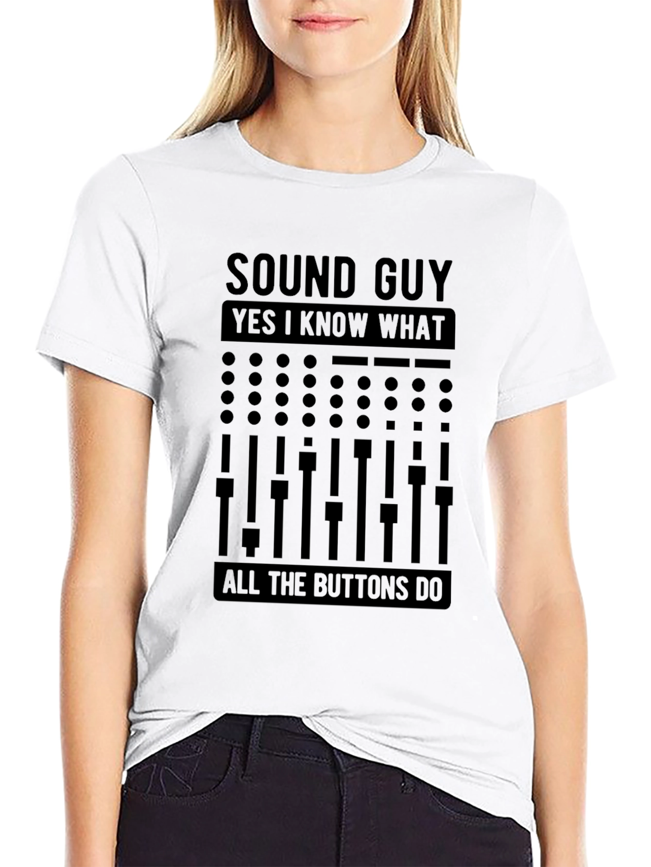 Black Sound Guy T-Shirt - I Know What All the Buttons Do view 9