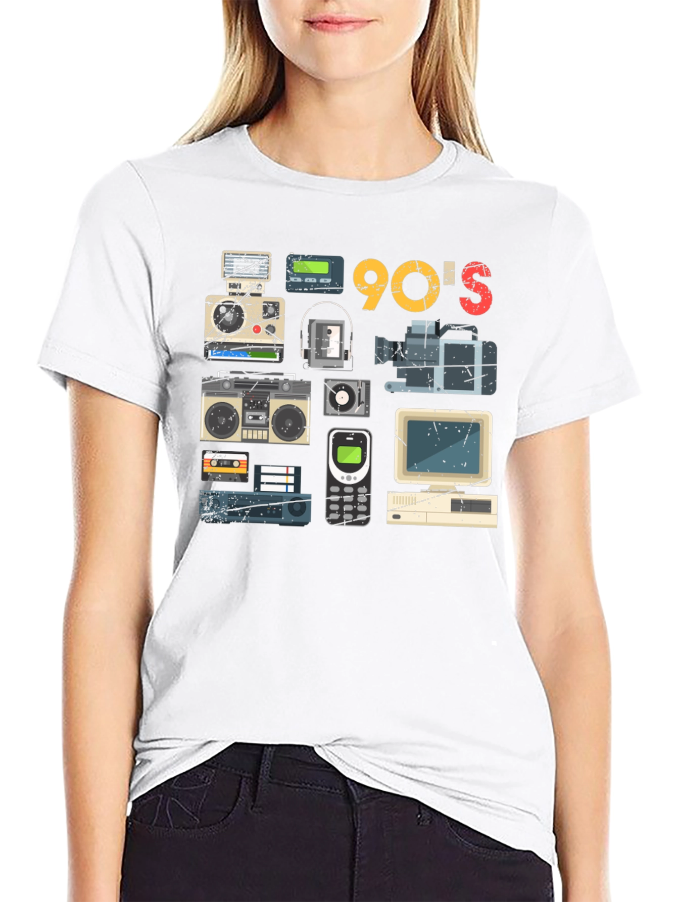 Black 90's Throwback Graphic Tee view 9