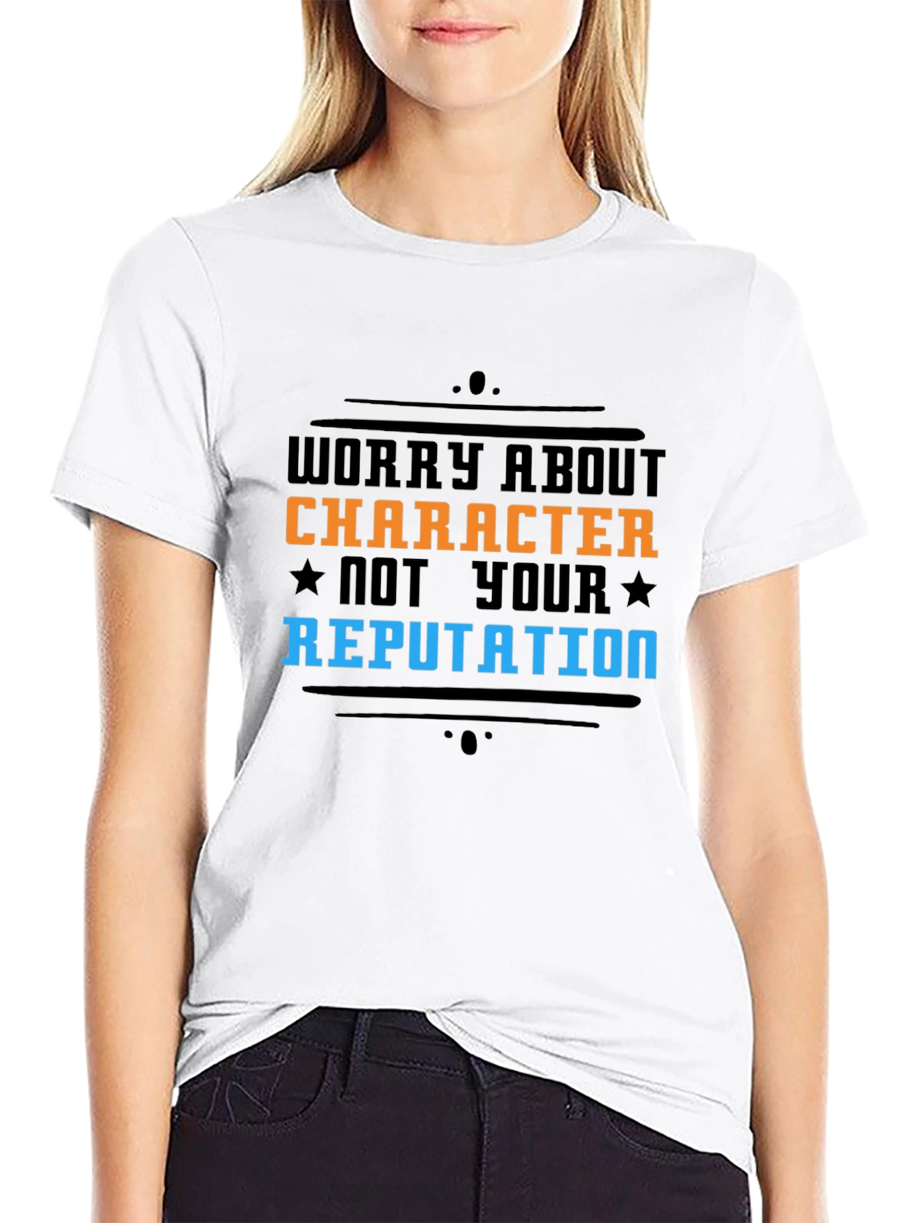 Black Worry About Character T-Shirt view 9