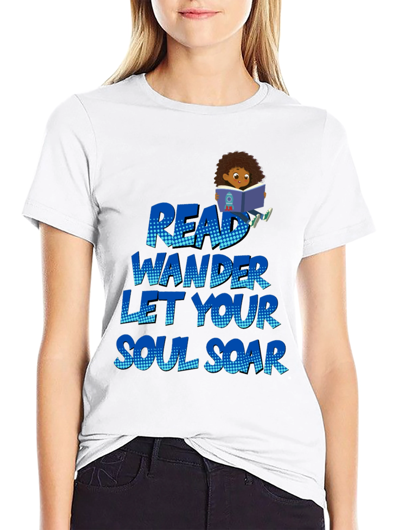 Black Read Wander Soul Soar Black T-Shirt view 9