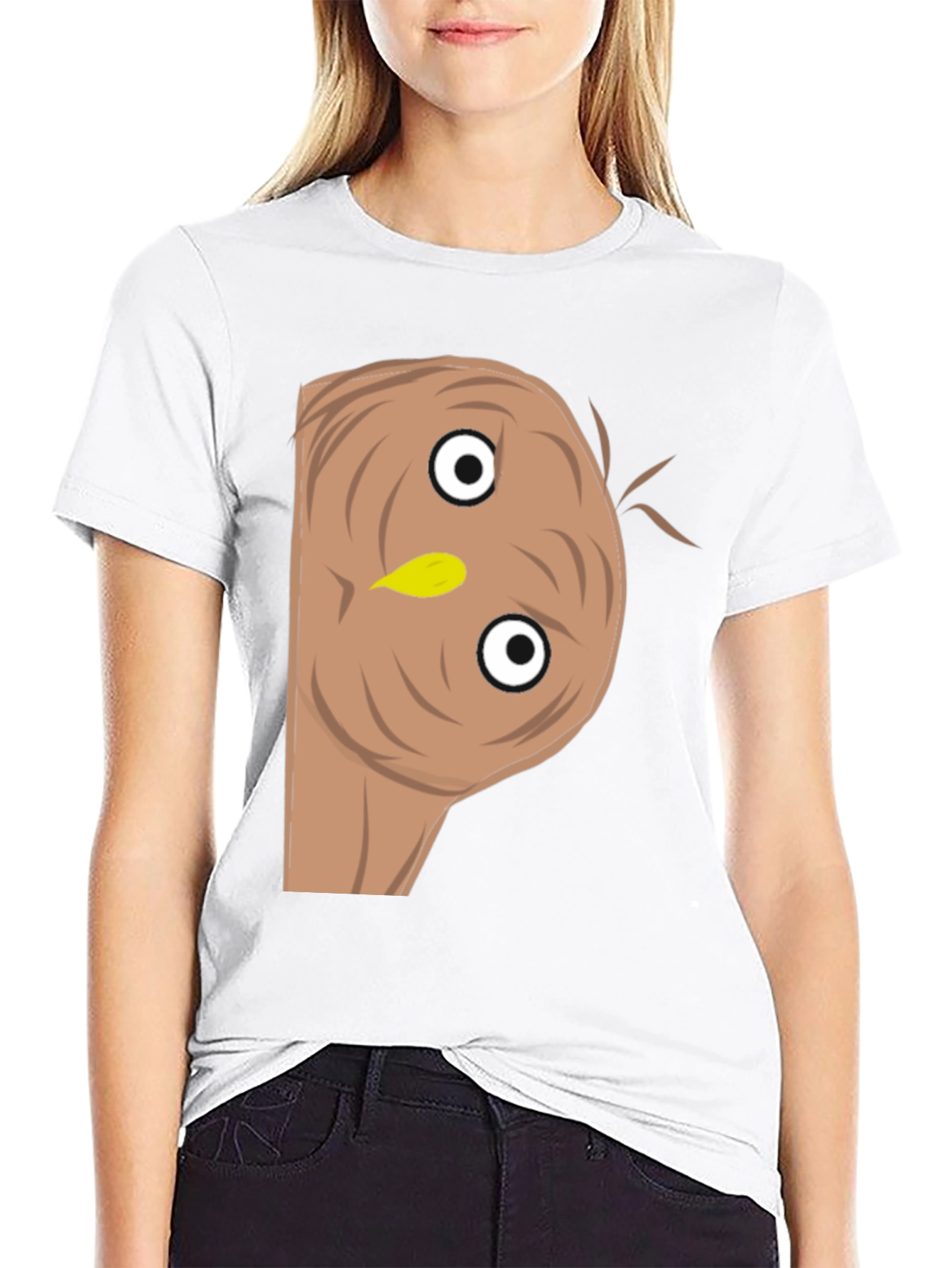 Black Funny Upside Down Owl Graphic Tee view 9