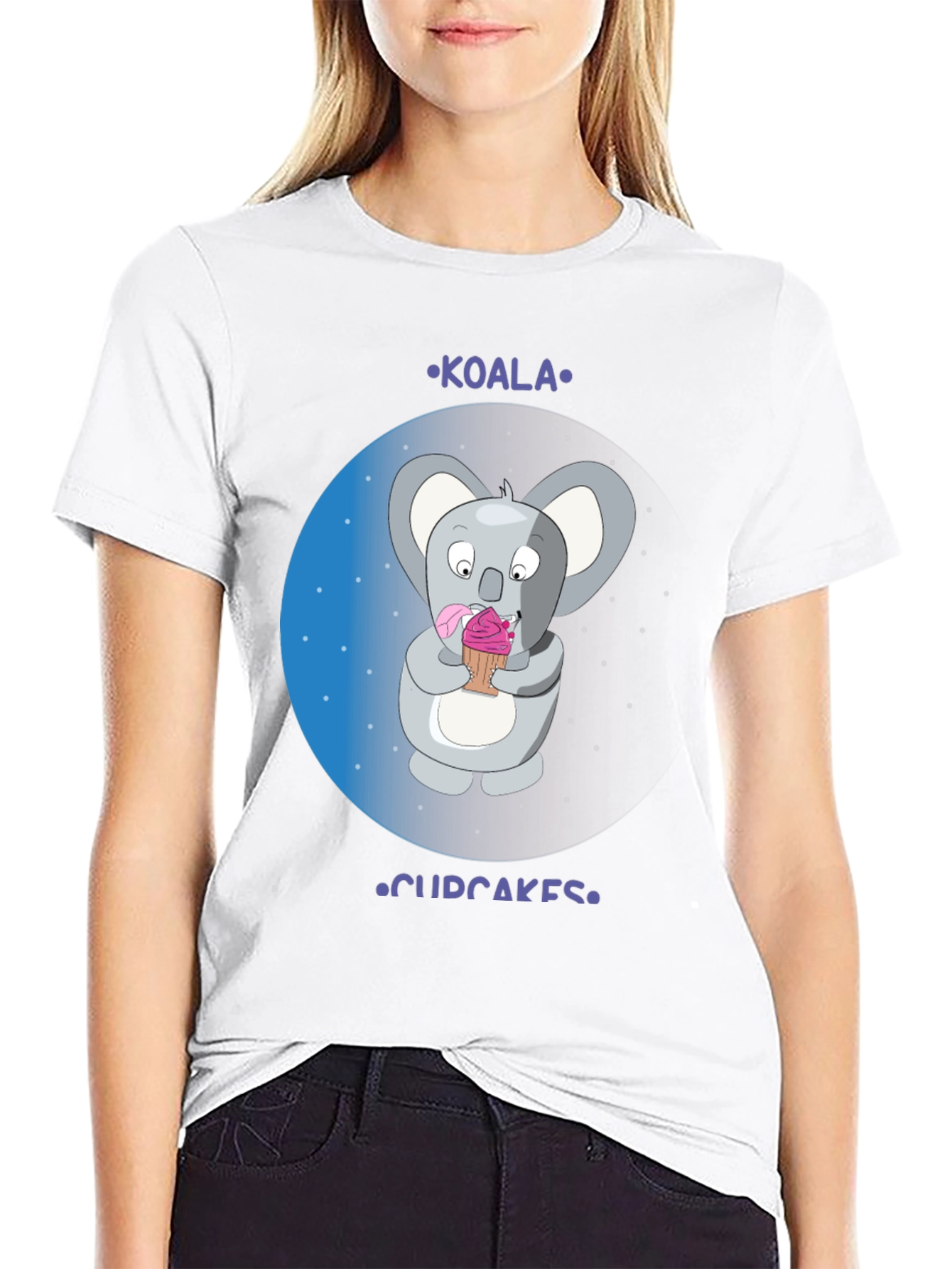Black Koala Cupcakes Black T-Shirt view 9