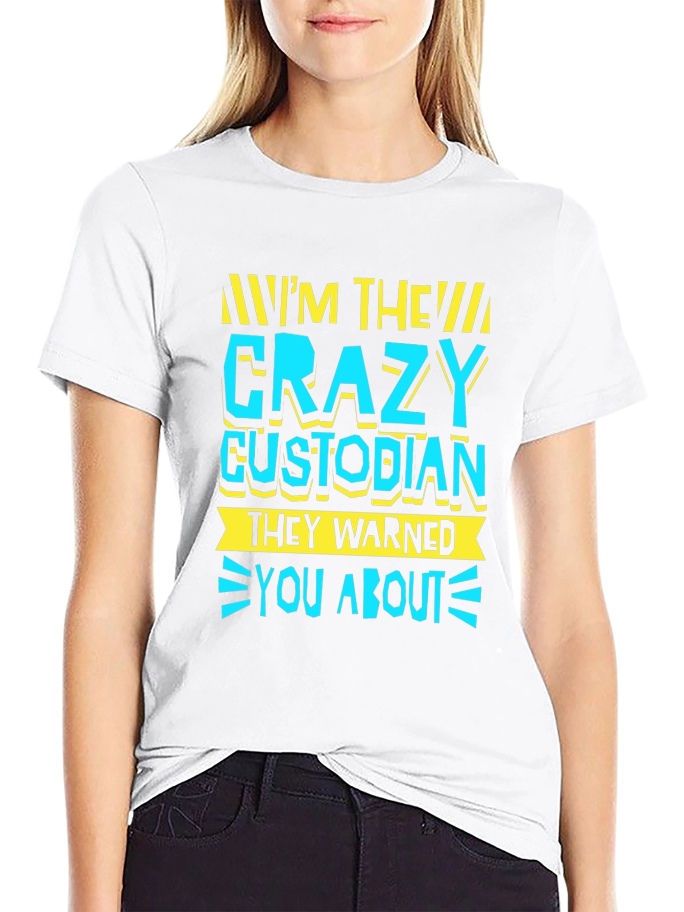 Black Crazy Custodian T-Shirt - Funny Novelty Tee view 9