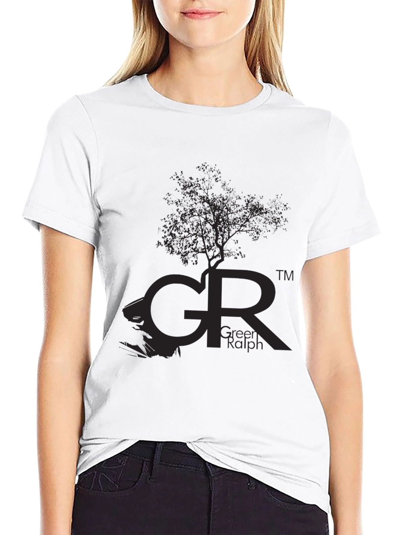 Black Men's Black Graphic T-Shirt - Green Ralph Tree view 9