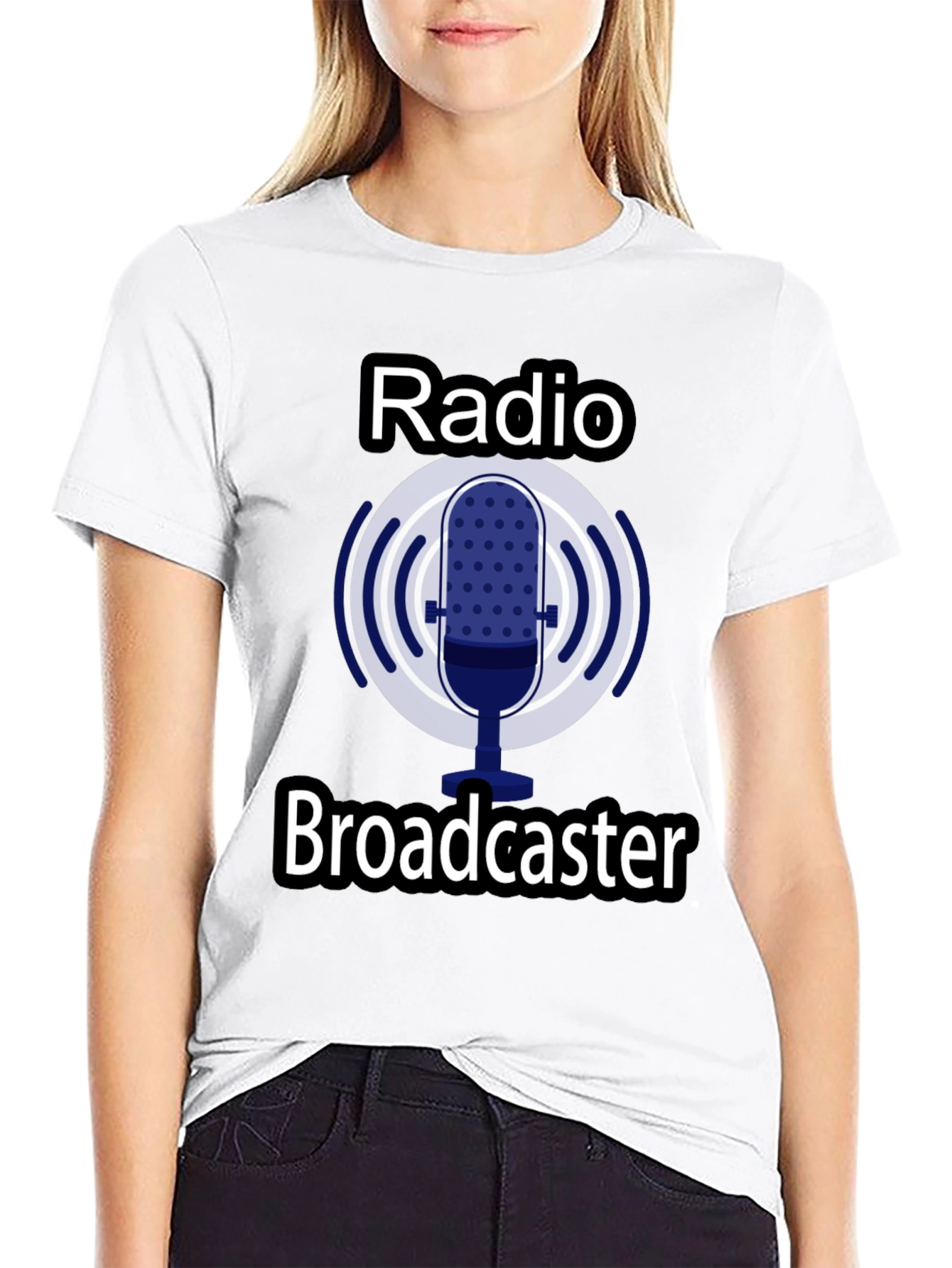 Black Radio Broadcaster Graphic T-Shirt - Black view 9