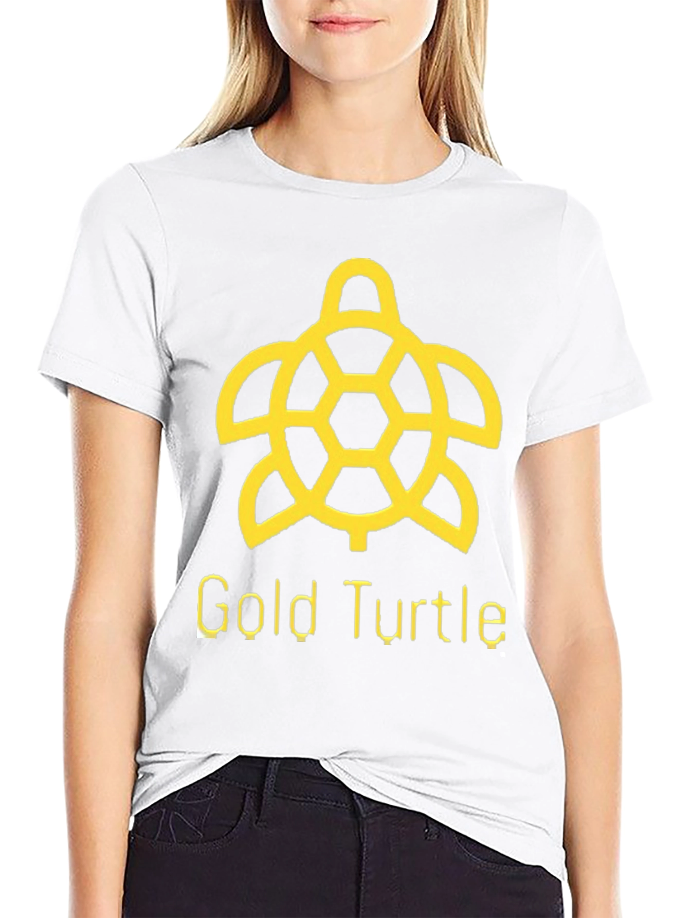 Black Gold Turtle Graphic Tee - Black Cotton T-Shirt view 9
